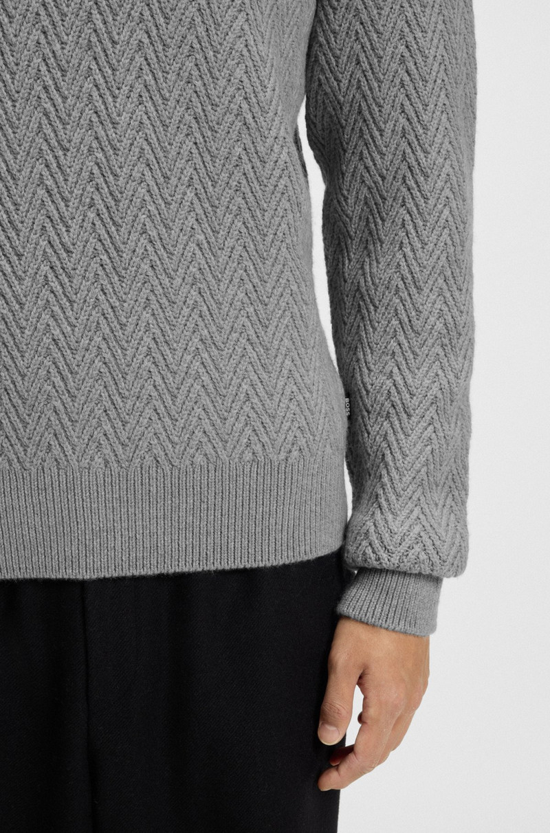 ROLLNECK SWEATER IN HERRINGBONE VIRGIN WOOL 3