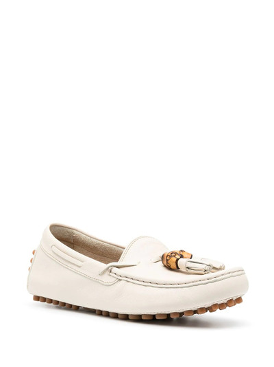 GUCCI pebbled tassel loafers outlook