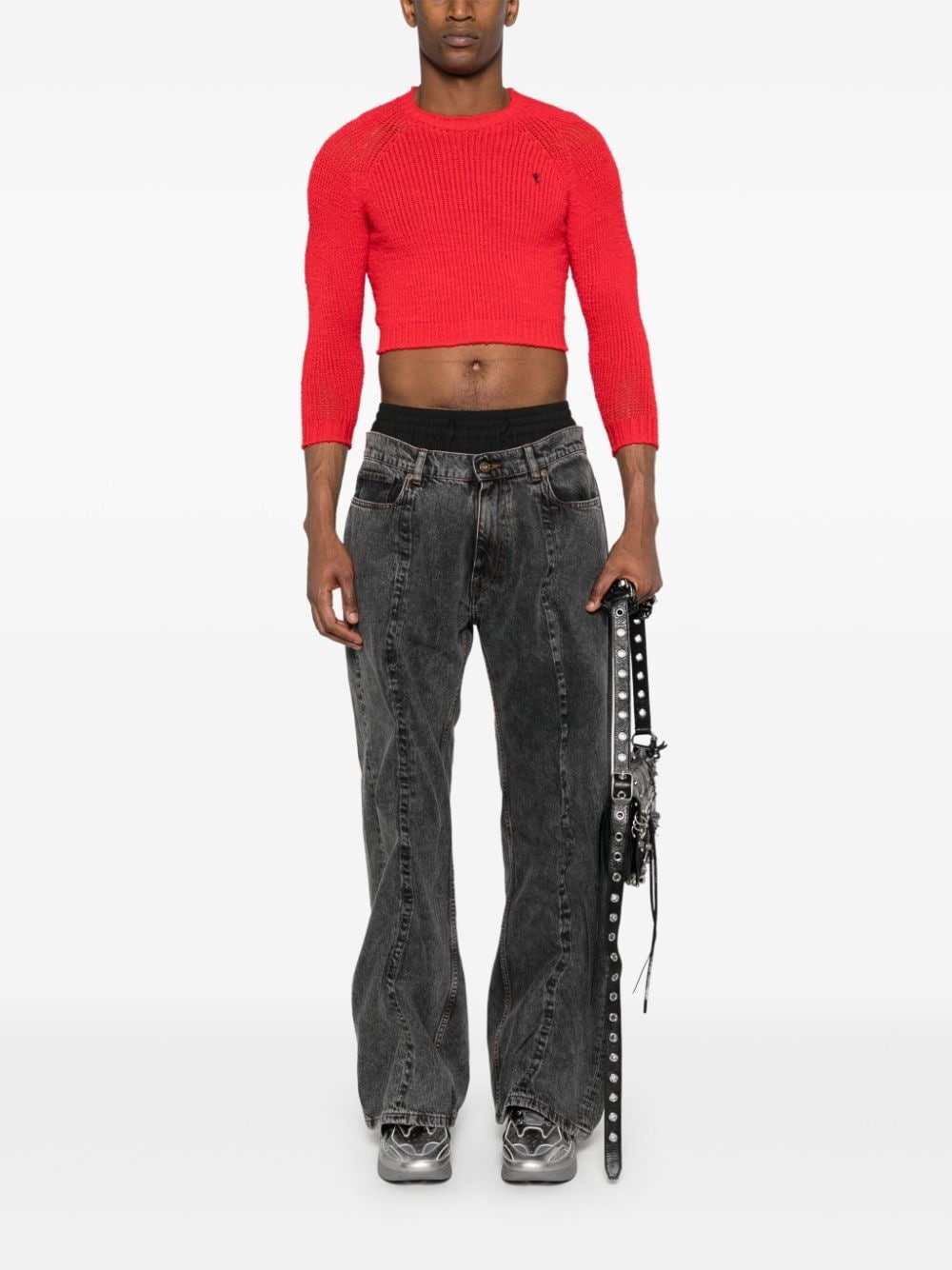 chunk-knit cropped jumper - 2