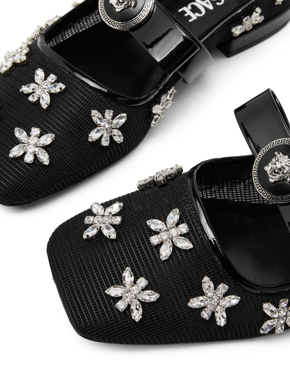 Gianni Ribbon crystal-embellishment ballerina shoes - 4