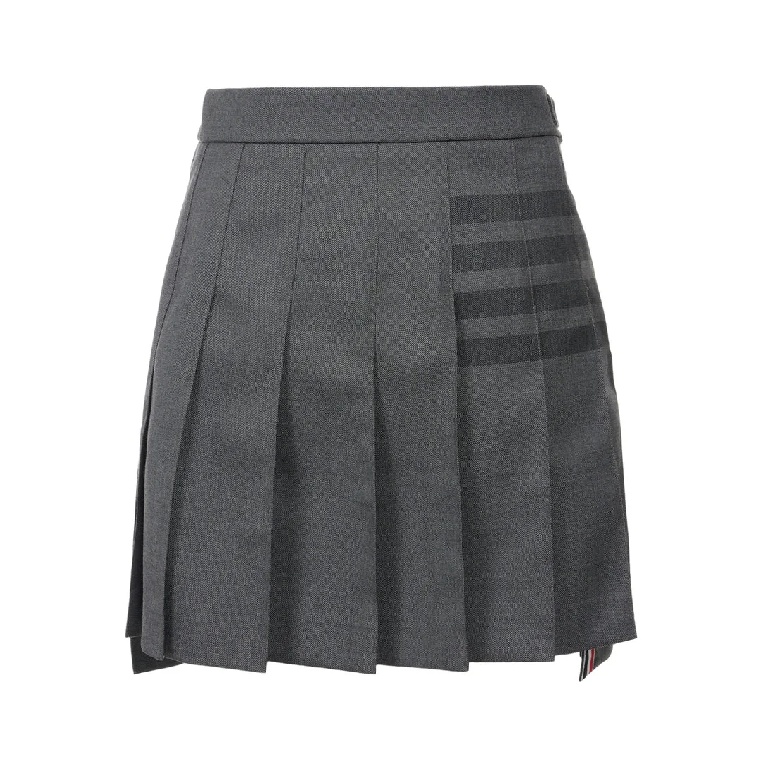 Dropped Pleated Mini Skirt - 1