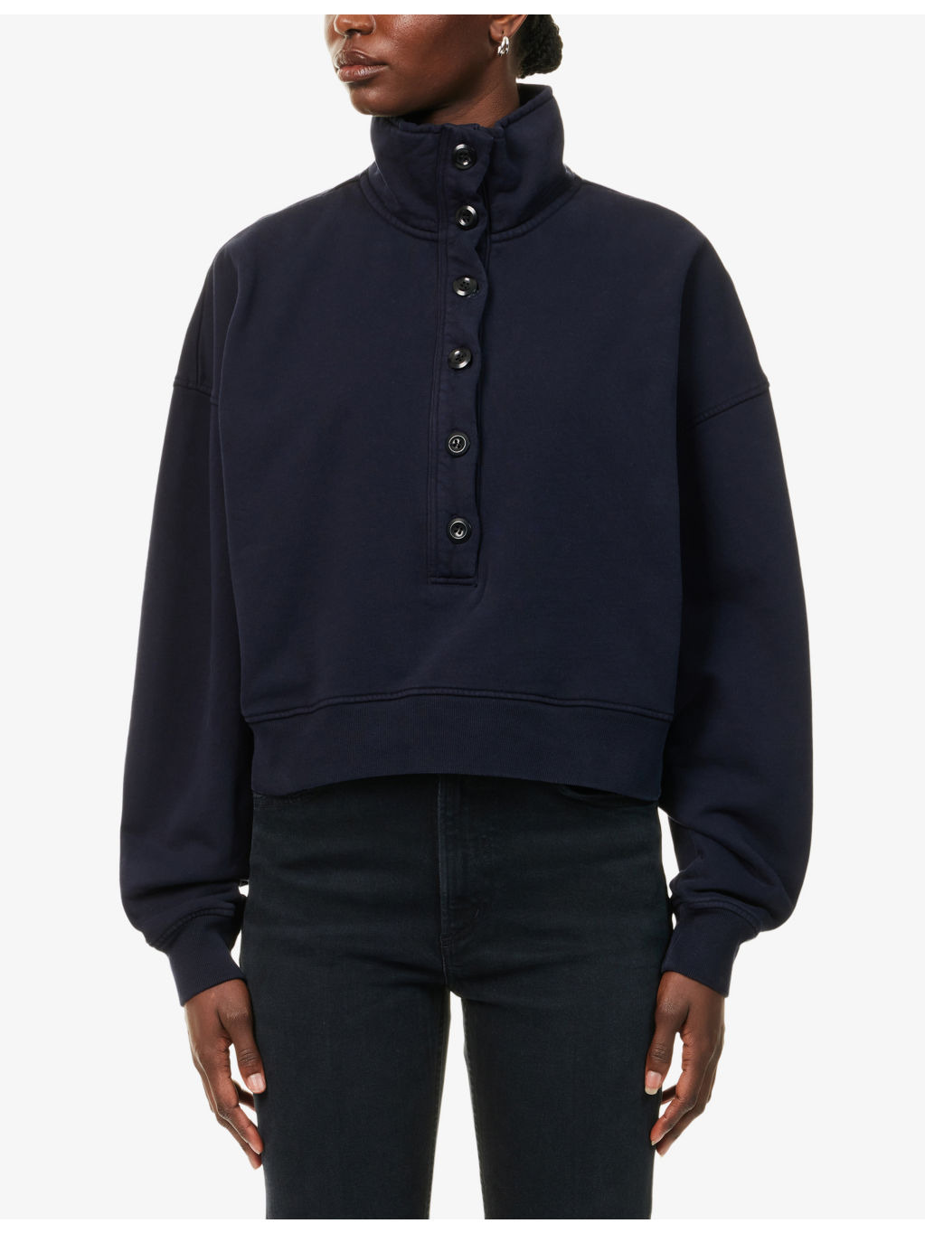Mirelle Funnel-Neck Cotton-Jersey Sweatshirt - 3