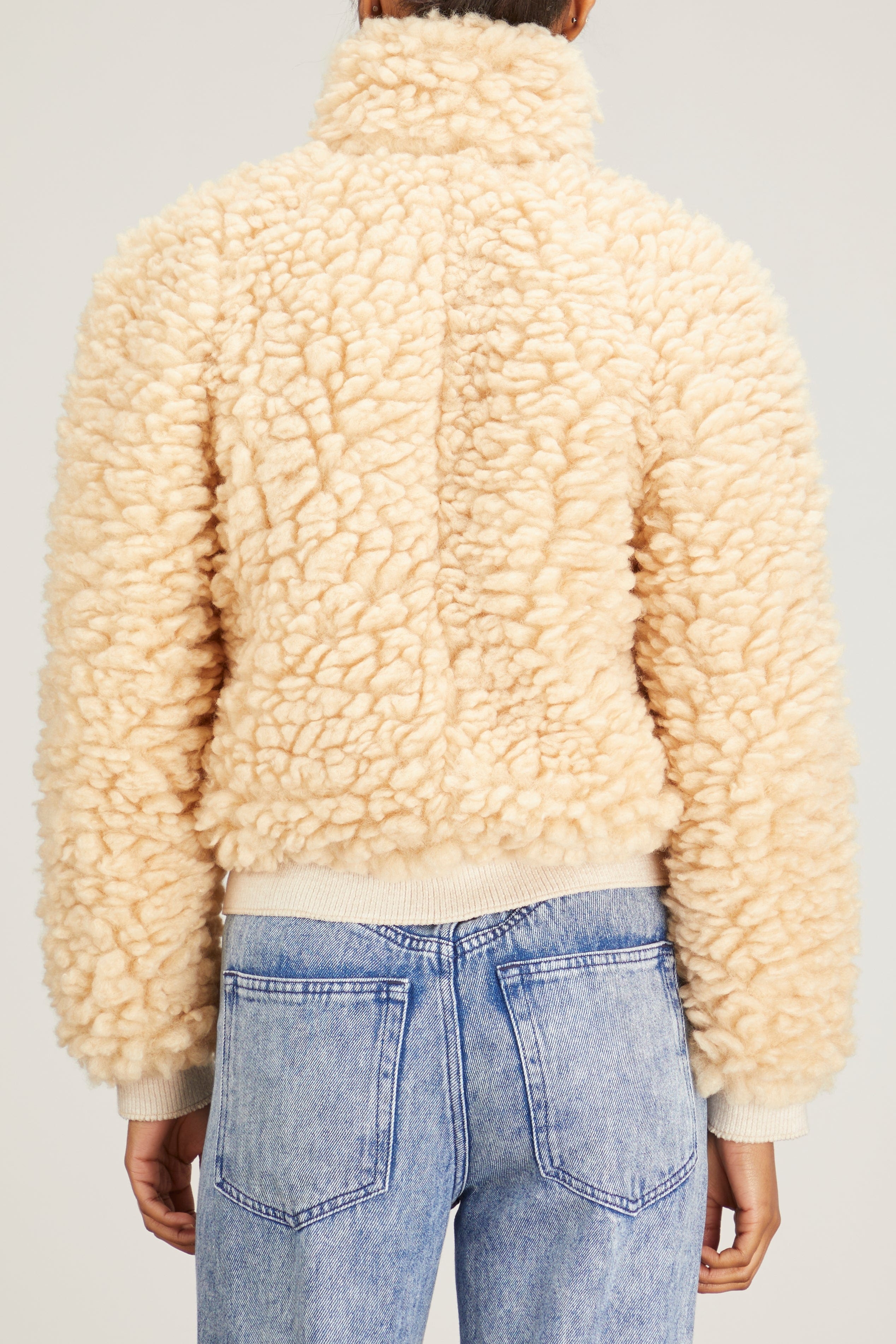 Salvia Curly Coat in Beige - 4