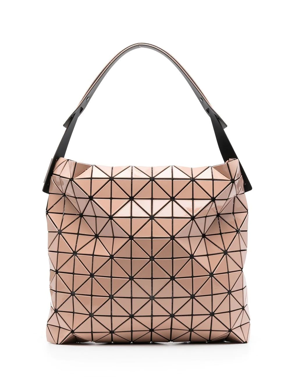 geometric-pattern faux-leather shoulder bag - 1