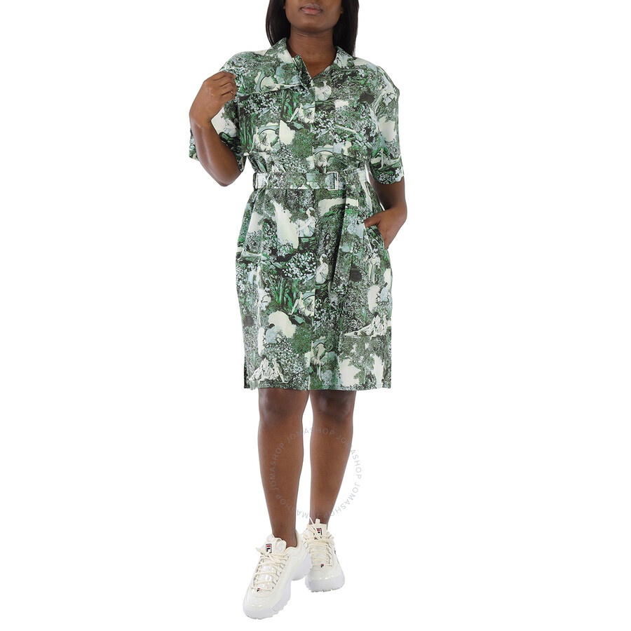 Kenzo Ladies Dark Khaki Dreamers Printed Shirt Dress - 3