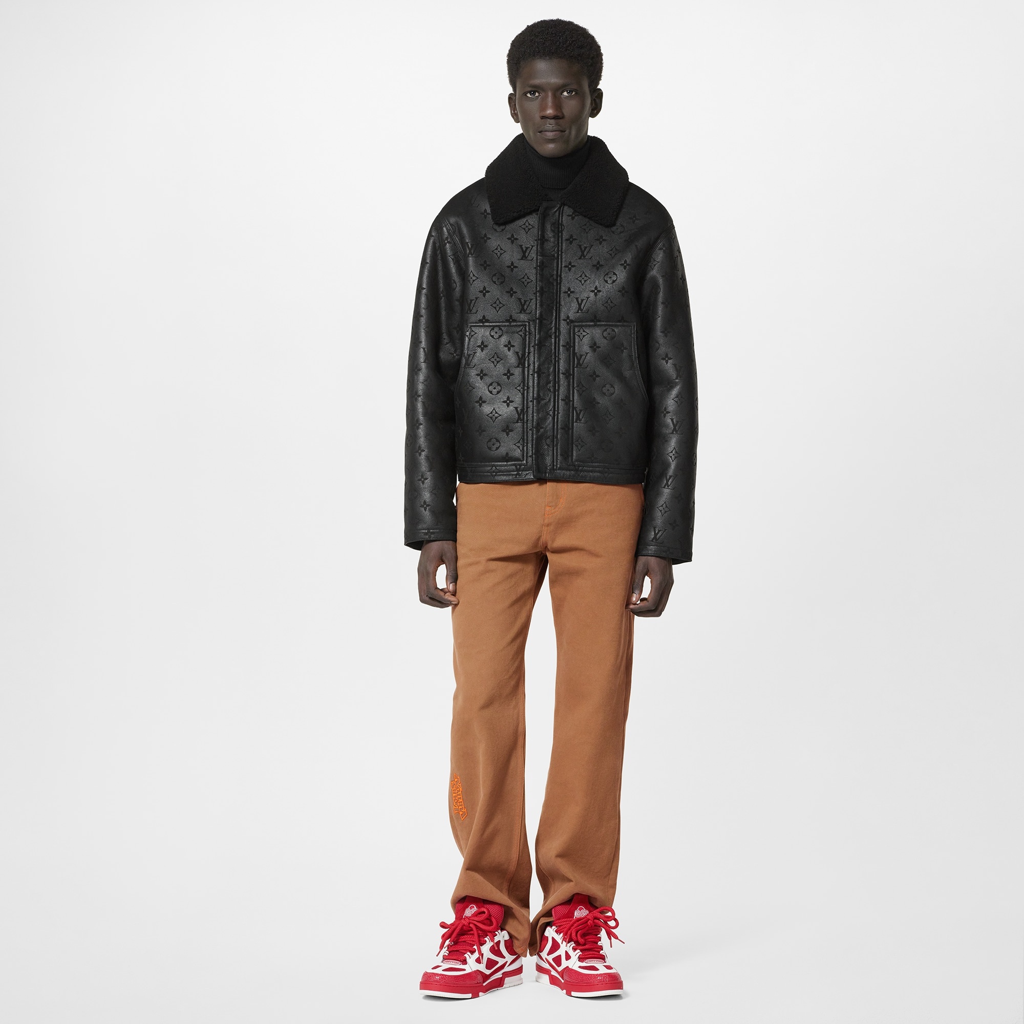 Shearling Embossed Monogram Jacket - 4