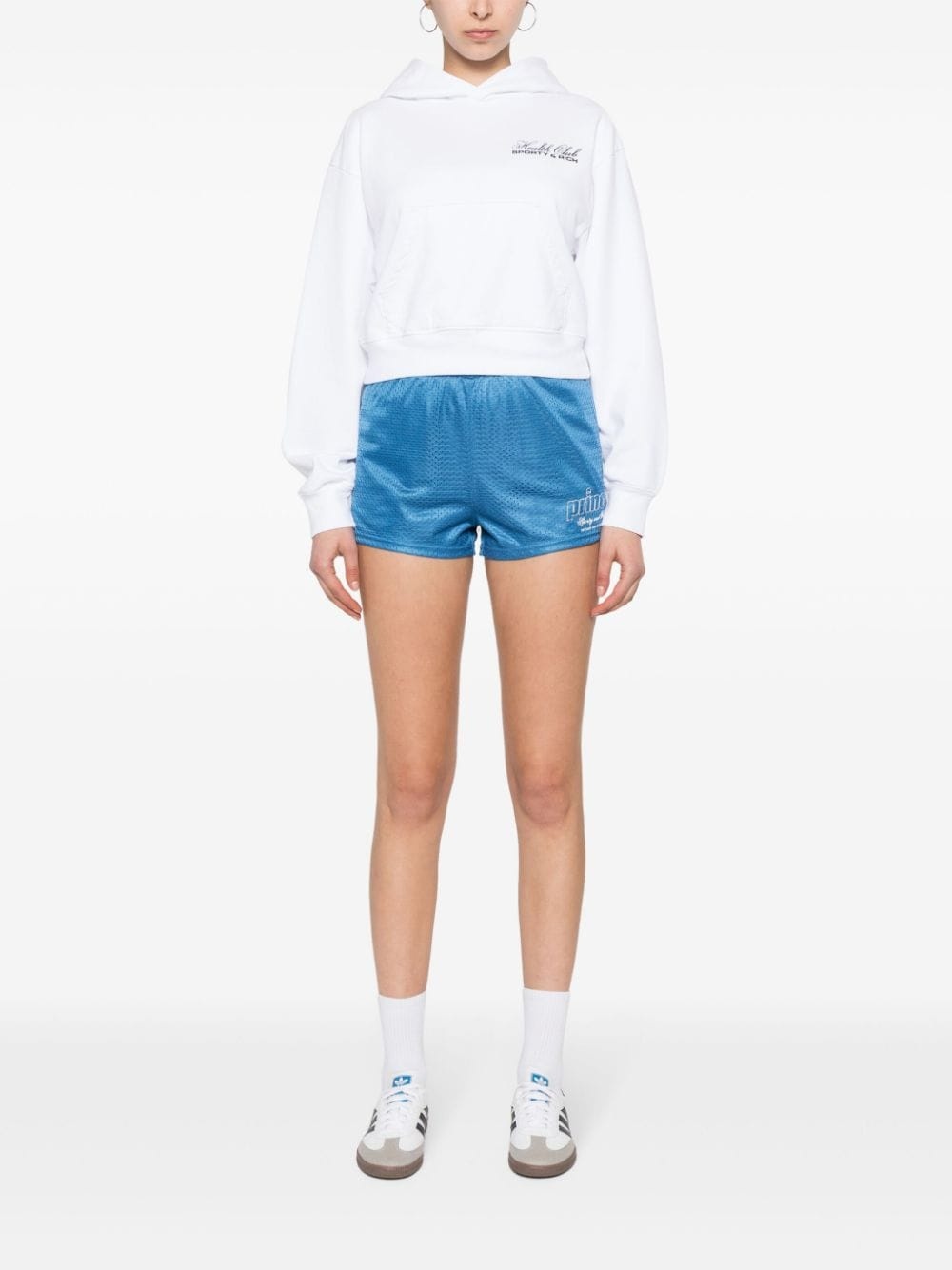 perforated-design shorts - 2