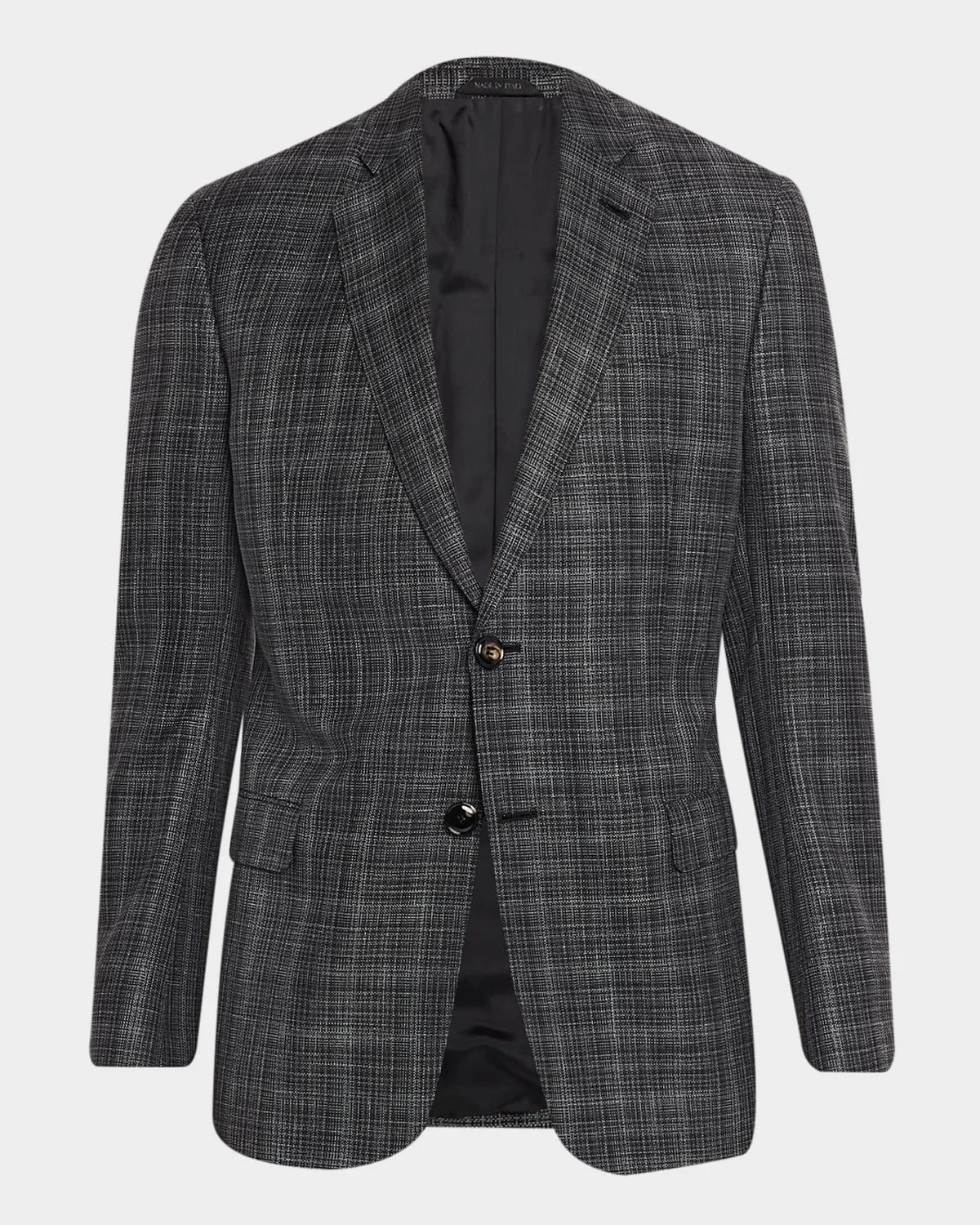 Men's Wool, Silk and Linen Plaid Sport Coat - 1