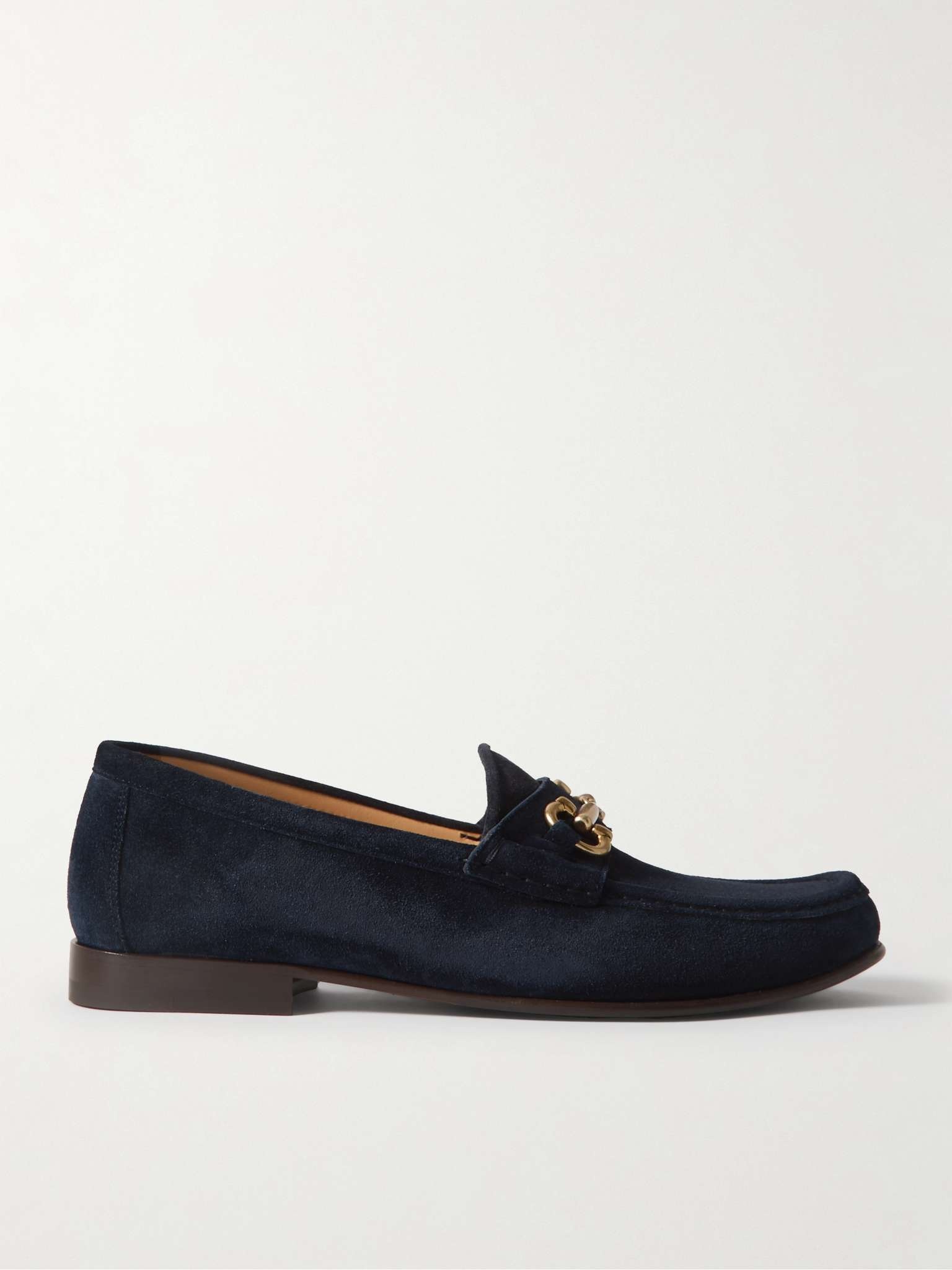 Horsebit-Embellished Suede Loafers - 1