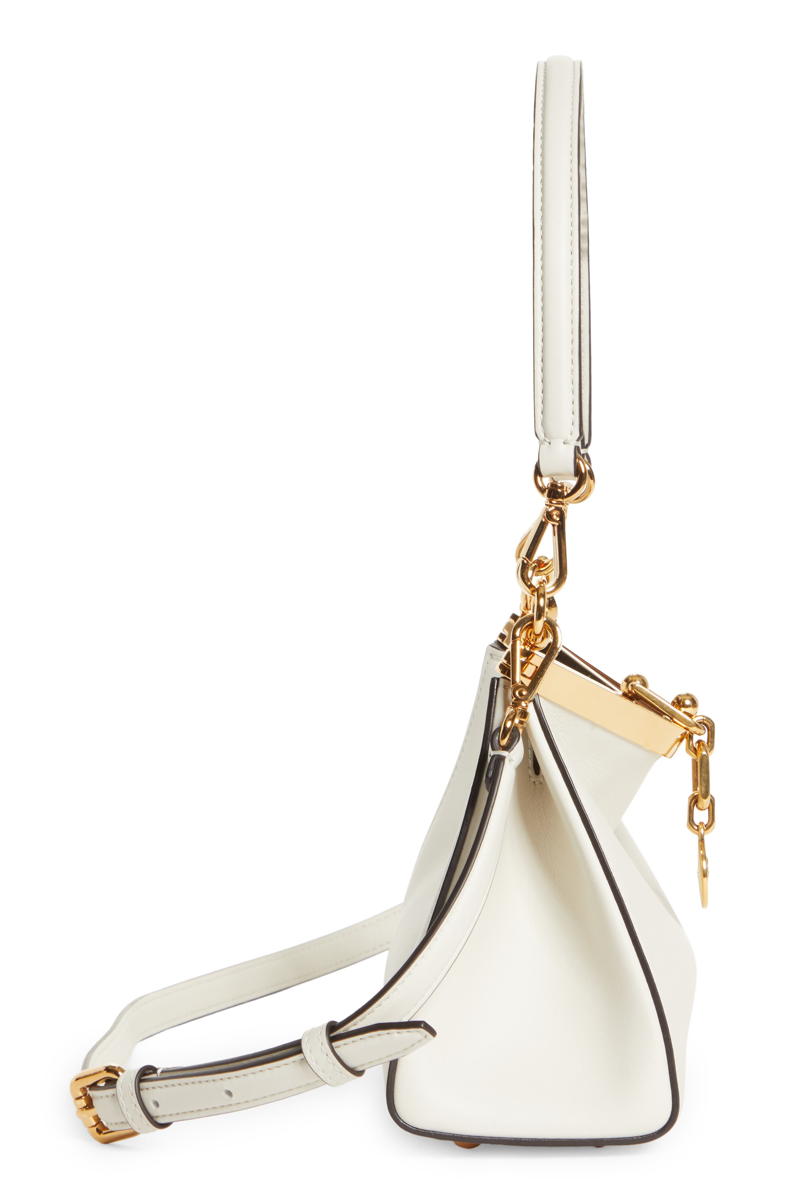Etro Small Vela Leather Shoulder Bag in White at Nordstrom - 6