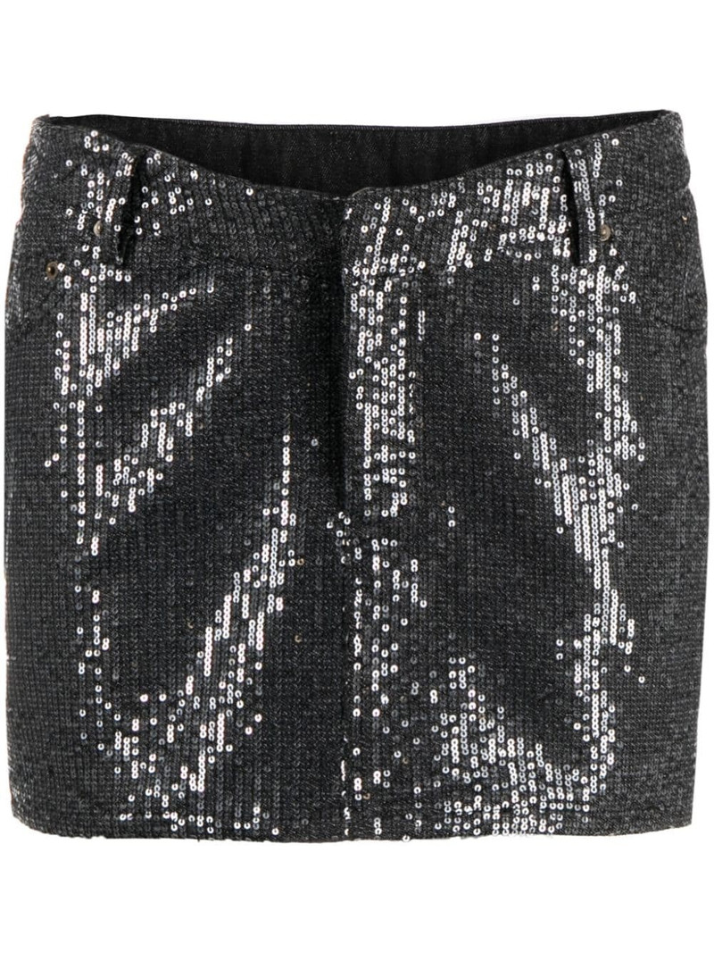 sequin twill mini skirt 1