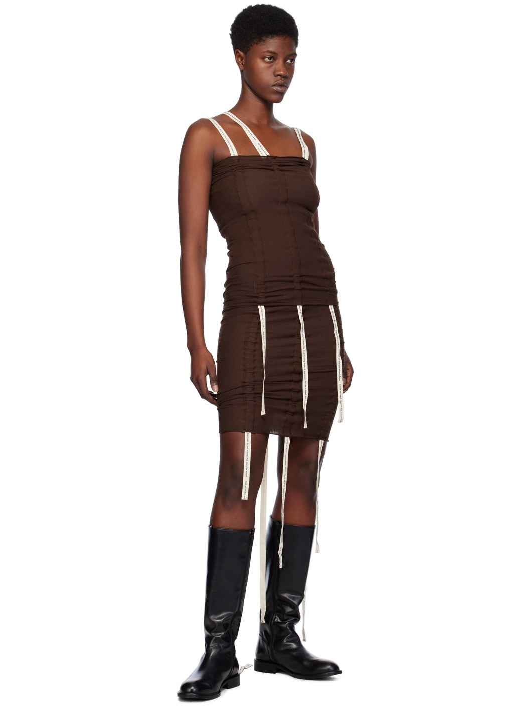 Brown Hewn Strap Tank Top - 4