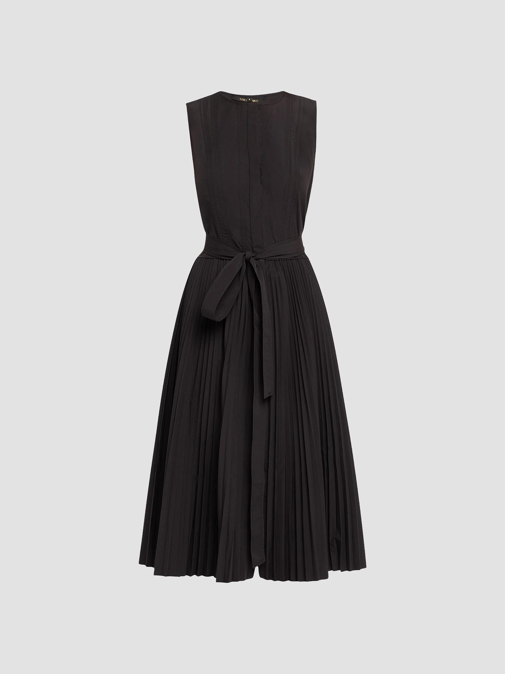 Women's Fleur Pleated Sleeveless Midi-Dress - Black - 1