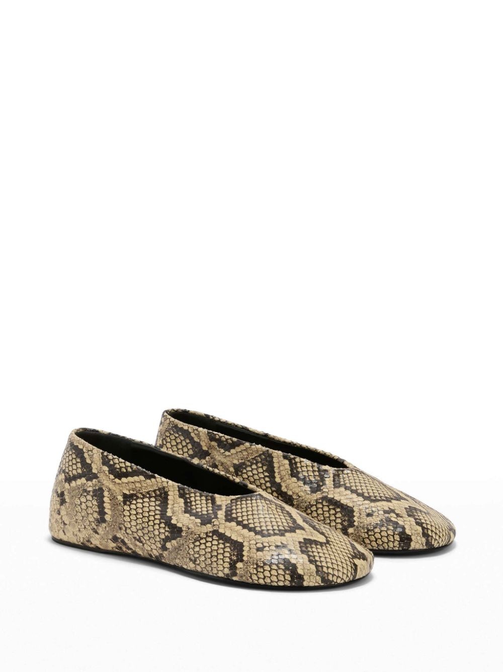 snakeskin ballerina shoes - 2