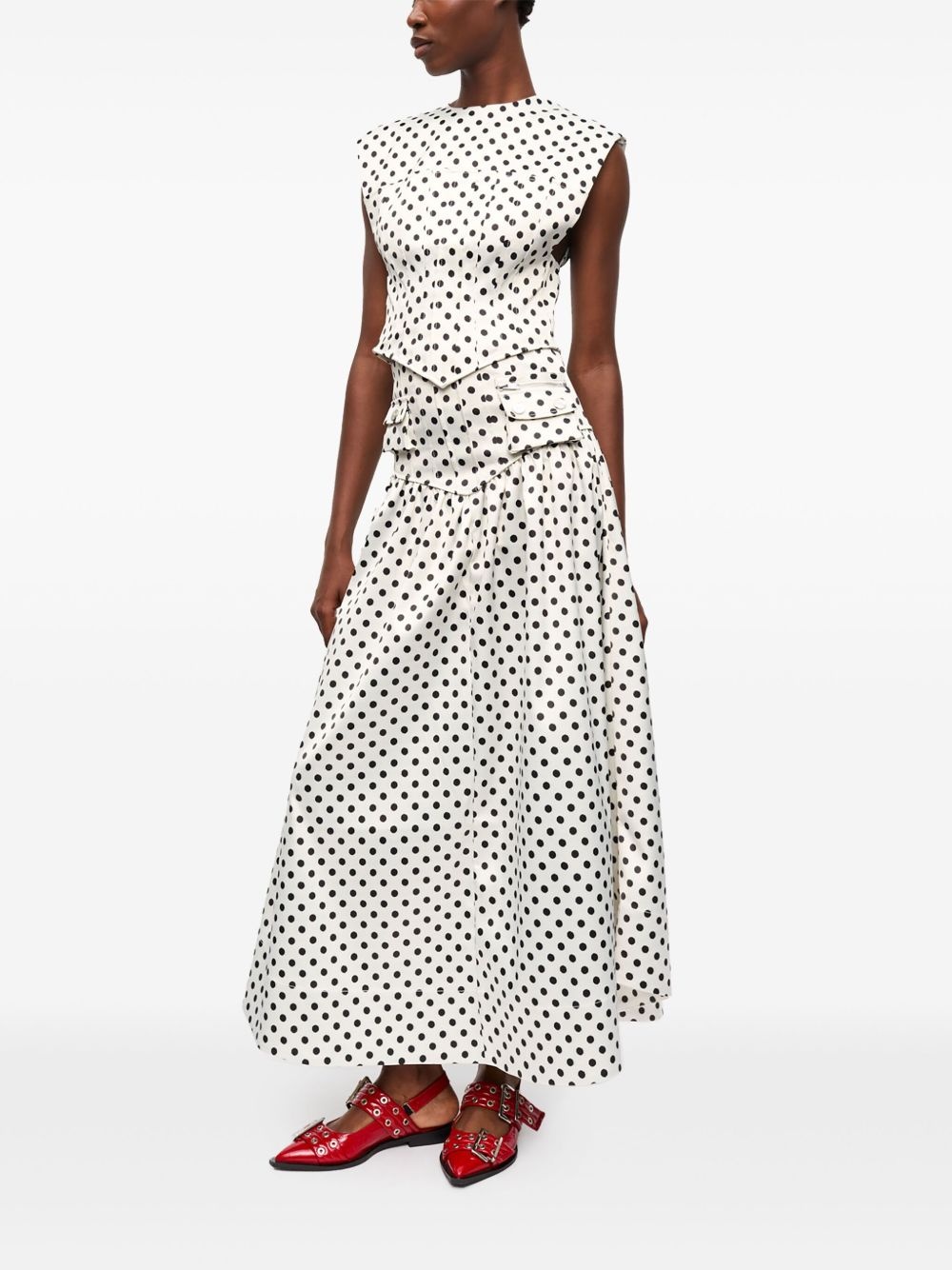 polka dot-print maxi skirt - 2