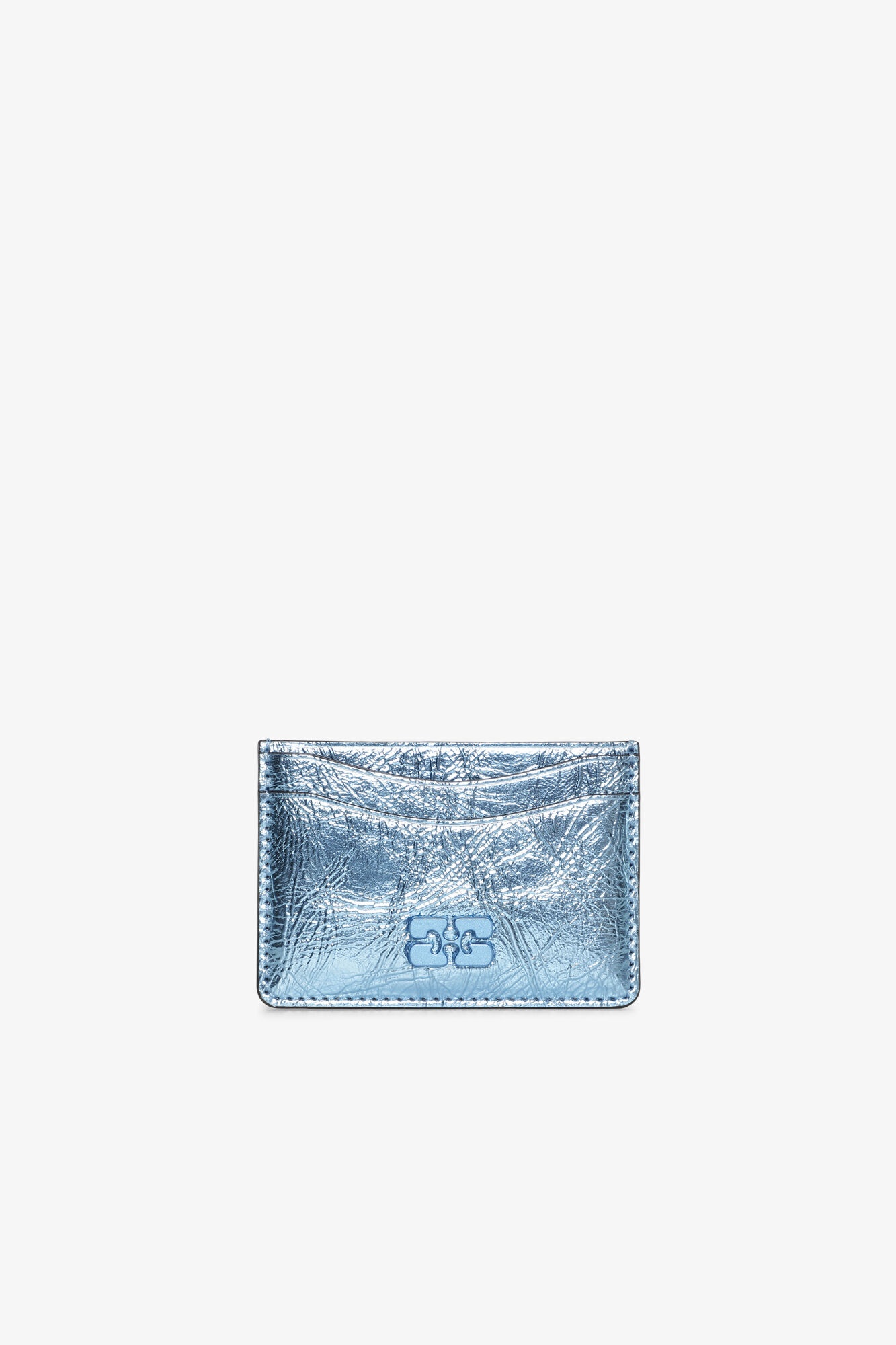 BLUE METALLIC GANNI BOU CARD HOLDER - 1