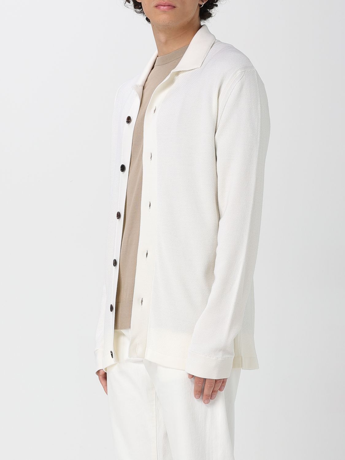 Zegna Cardigan Men Yellow Cream - 4