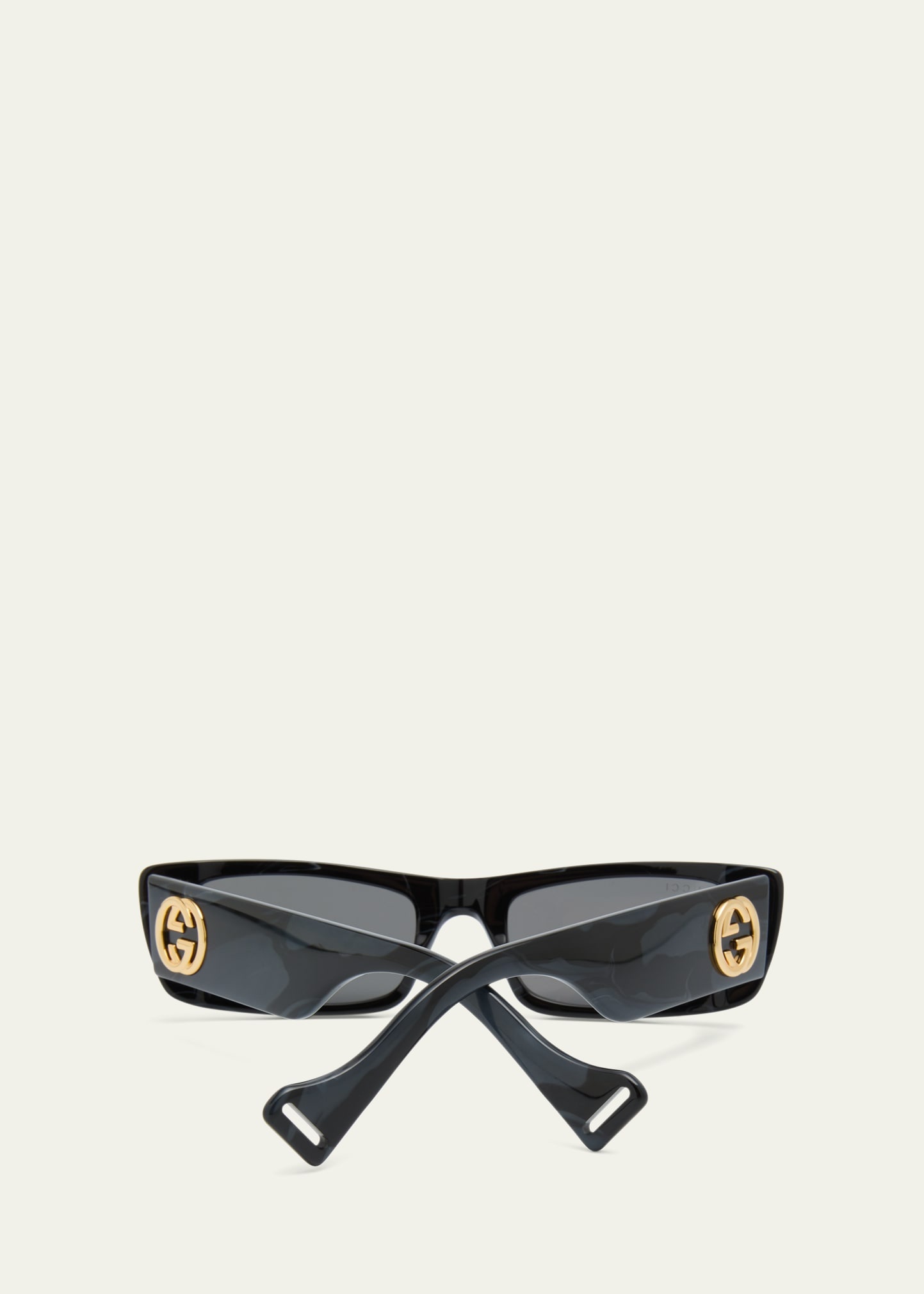 Monochromatic Rectangle Sunglasses w/ Interlocking G Temples - 5