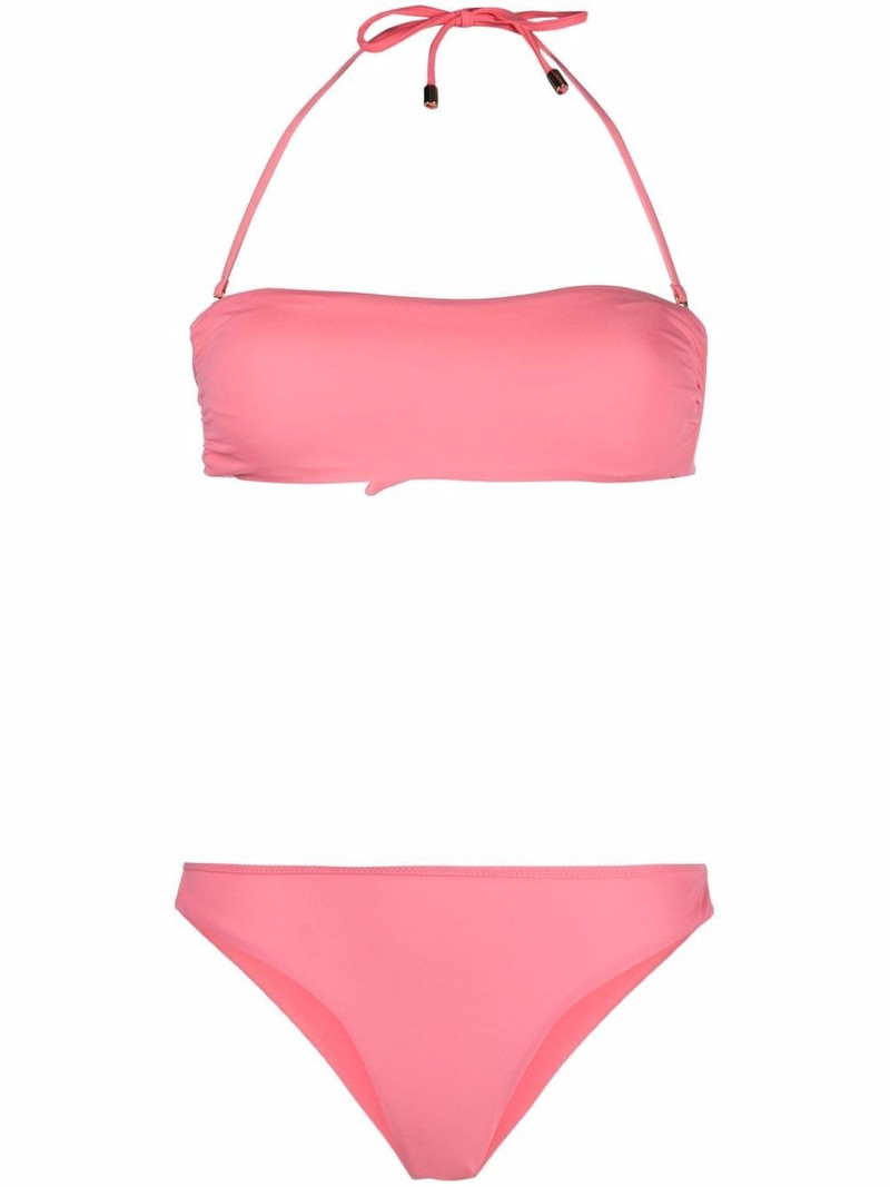 halterneck bandeau bikini set 1