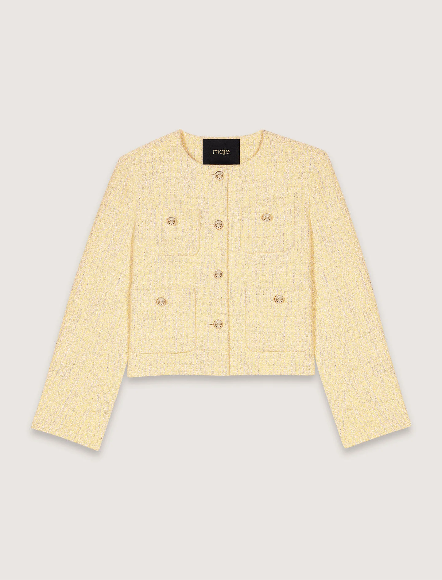 Short tweed and lurex jacket - 1