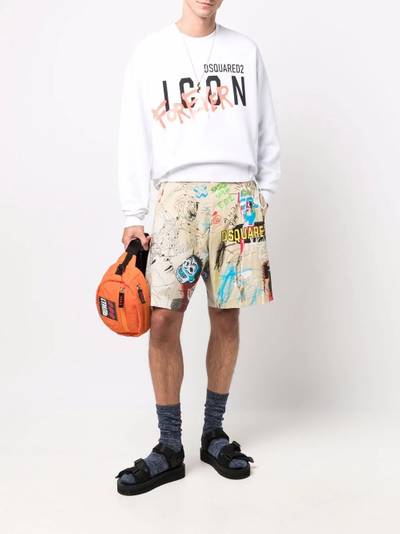 DSQUARED2 scribble logo-print chino shorts outlook