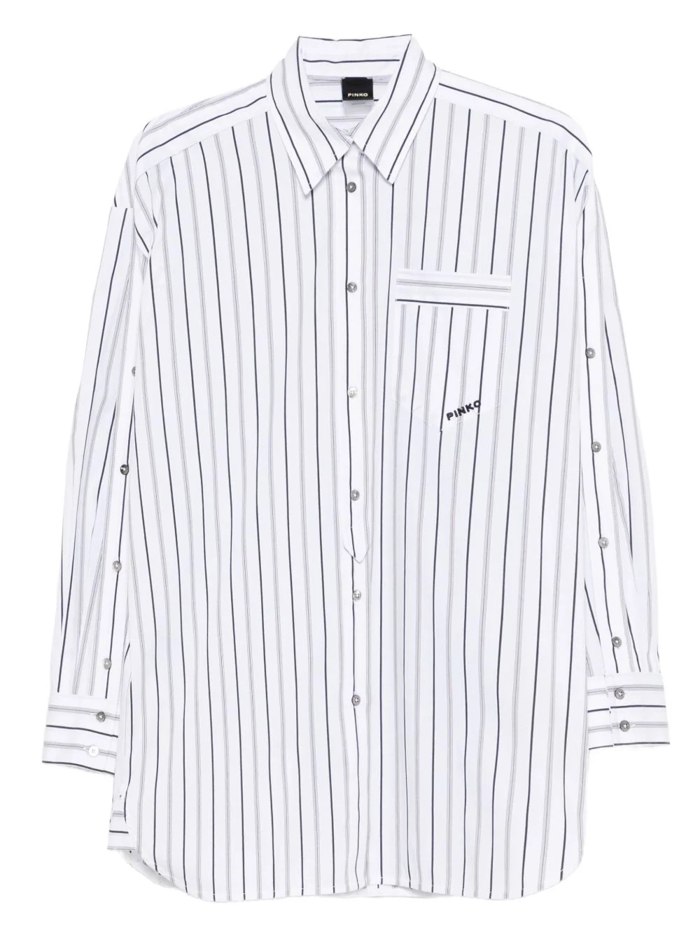 striped-pattern pocket shirt - 1