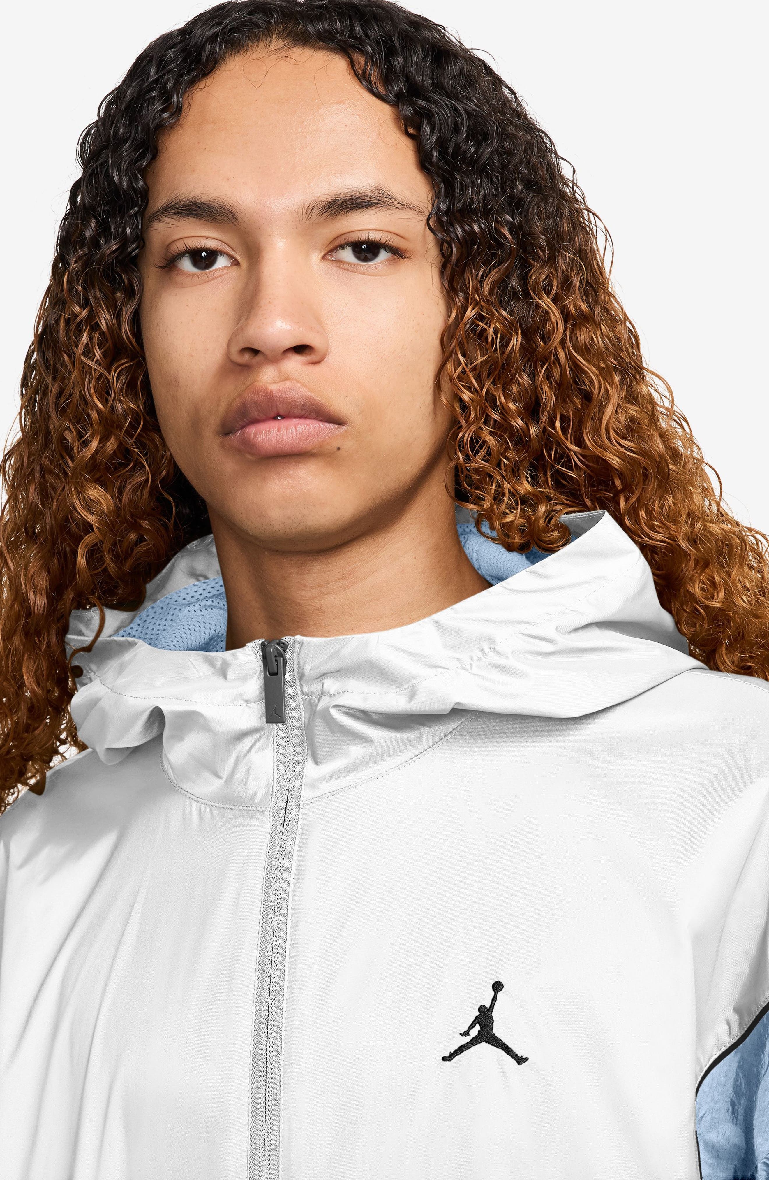 Jordan Essentials Draft Hooded Jacket in White/Hydrogen Blue/Black at Nordstrom - 3