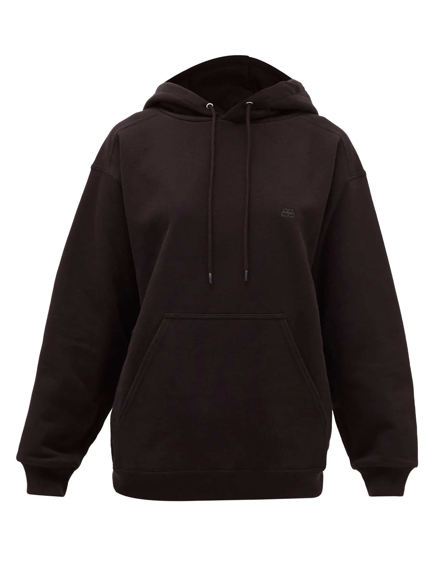 BB-embroidered cotton hooded sweatshirt - 1