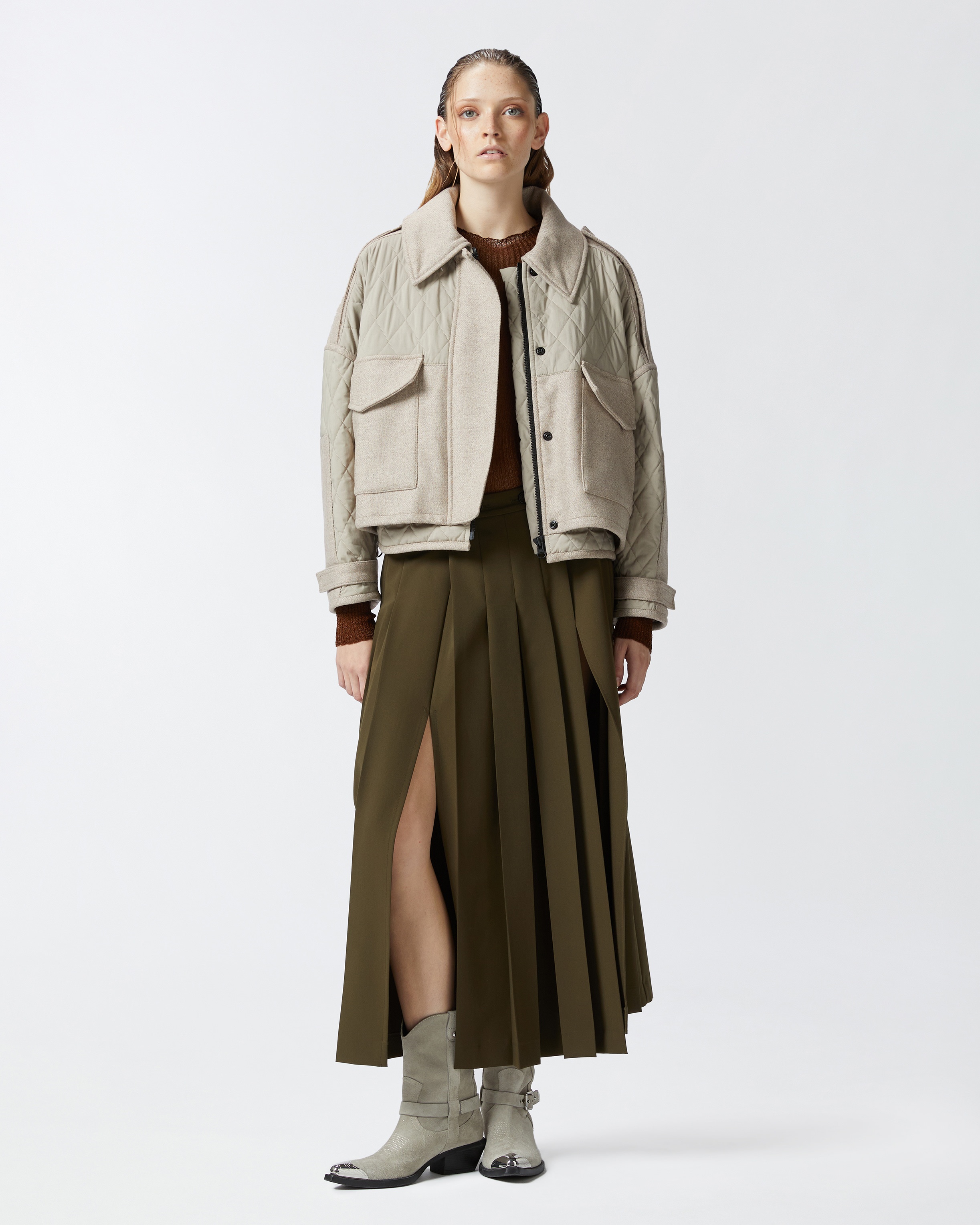 SHORT QUILTED PARKA WITH FELT INSERTS - 3