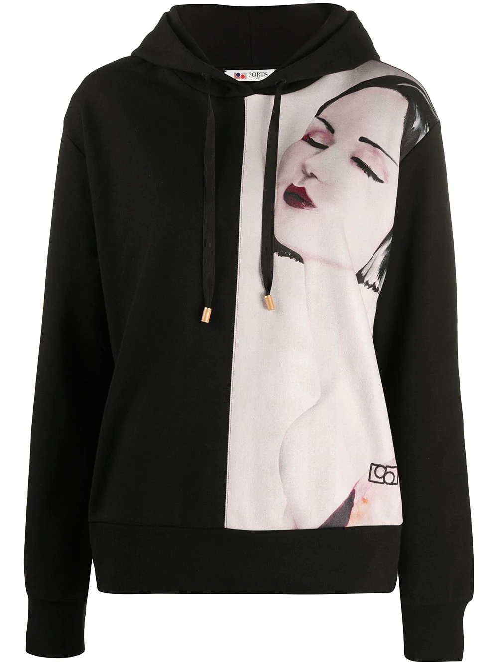 painting-print drawstring hoodie - 1