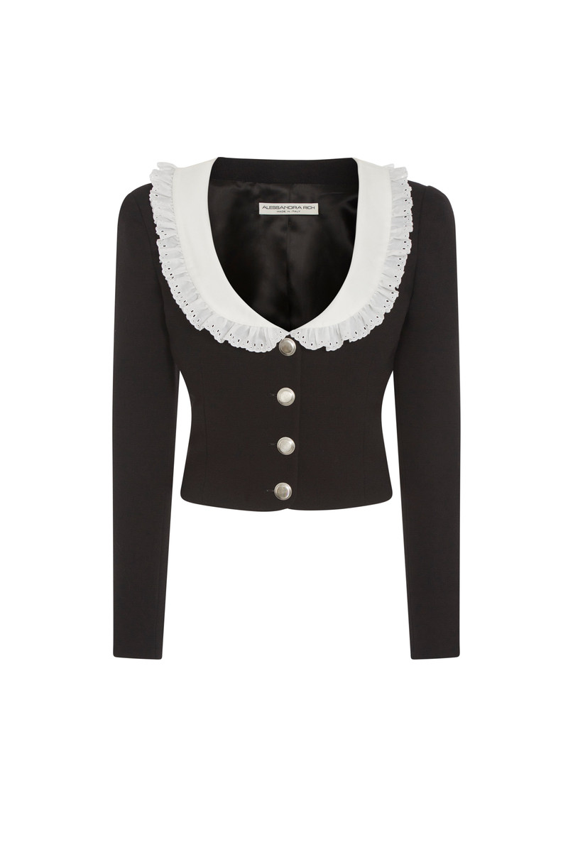 TWEED BOUCLE JACKET WITH COLLAR 1