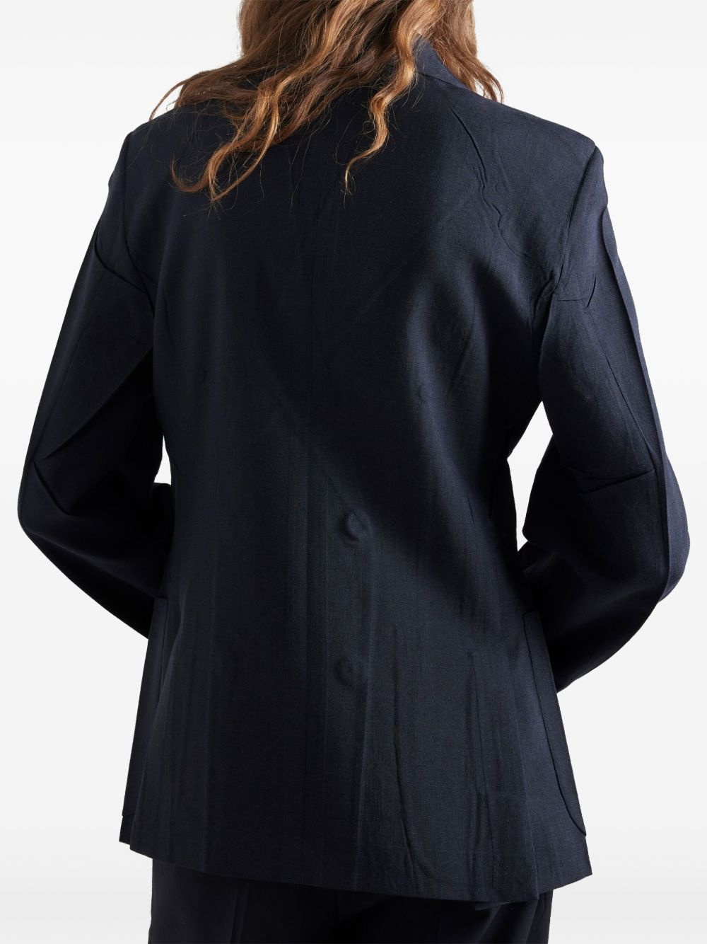 double-breasted kid mohair blazer - 6