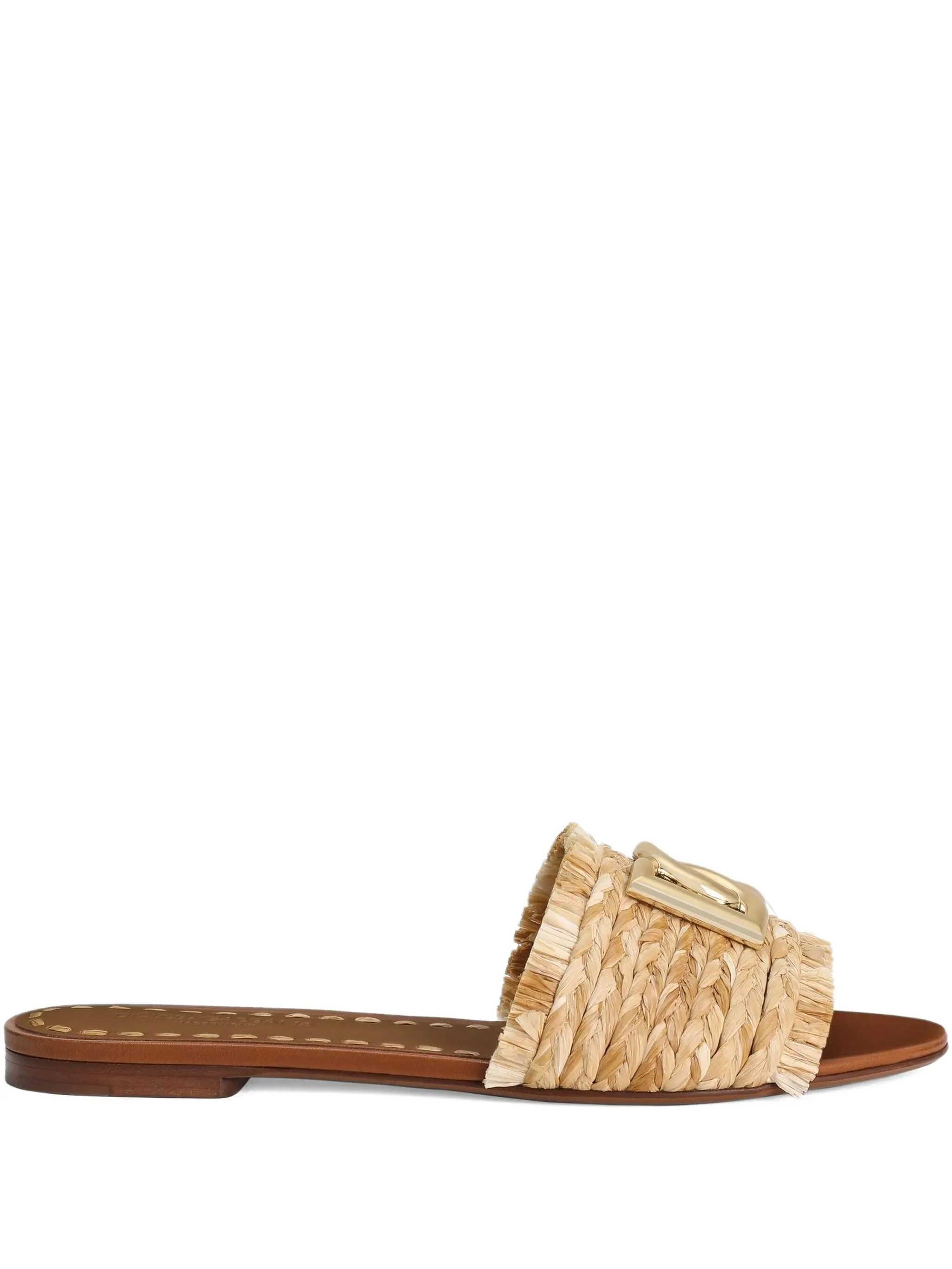 woven-raffia flat sandals - 1