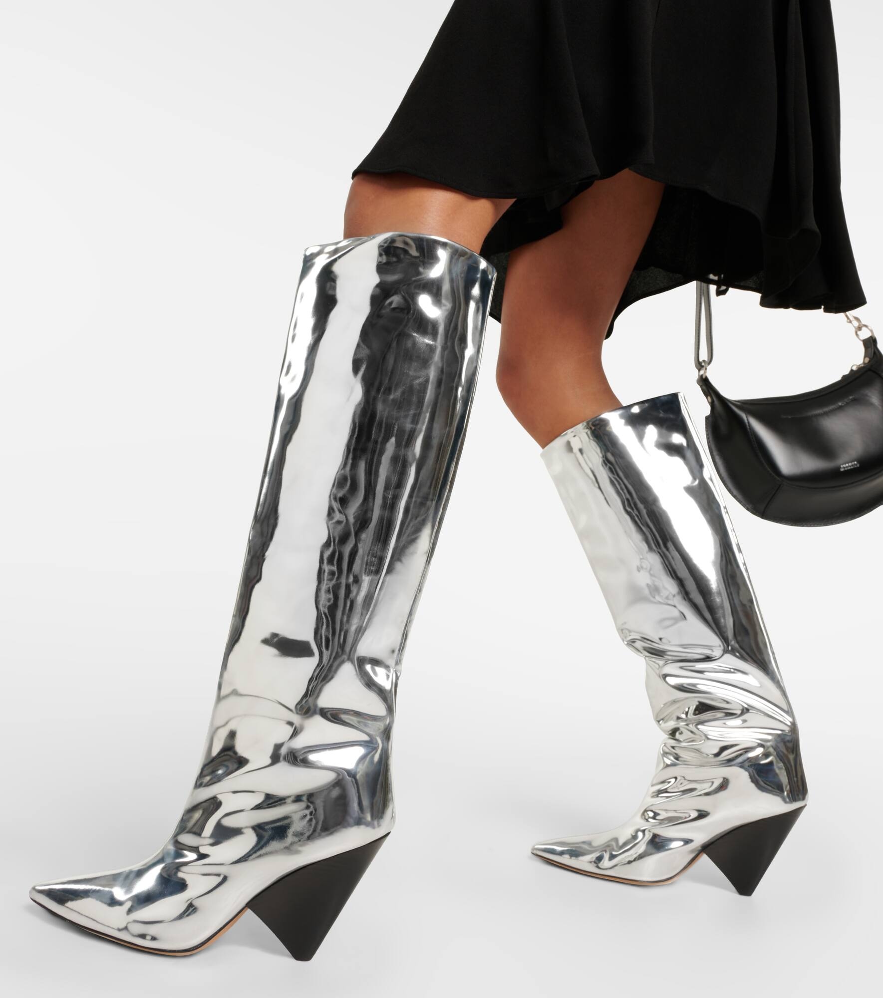 Lakita mirrored knee-high boots - 4