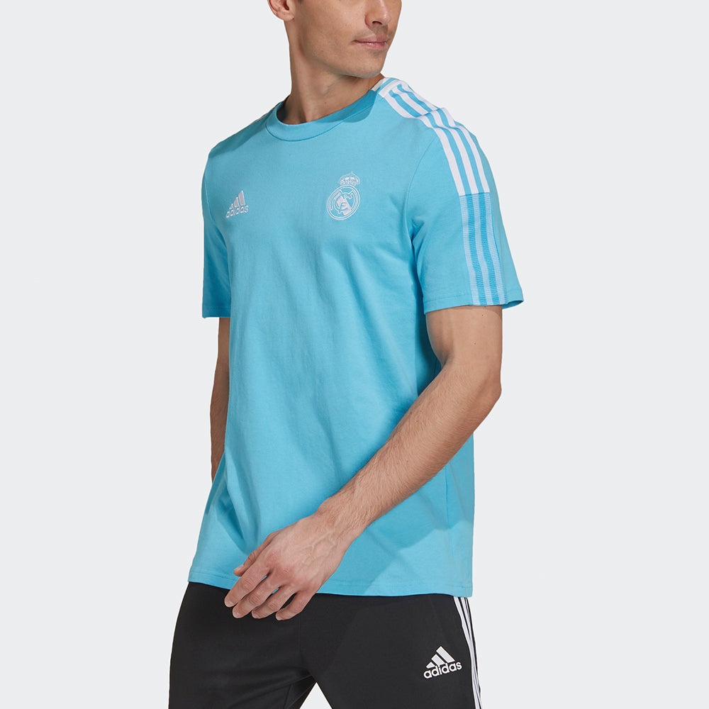 adidas MENS Real Madrid Tee Football Crew-neck Short Sleeve Blue GL0051 - 2