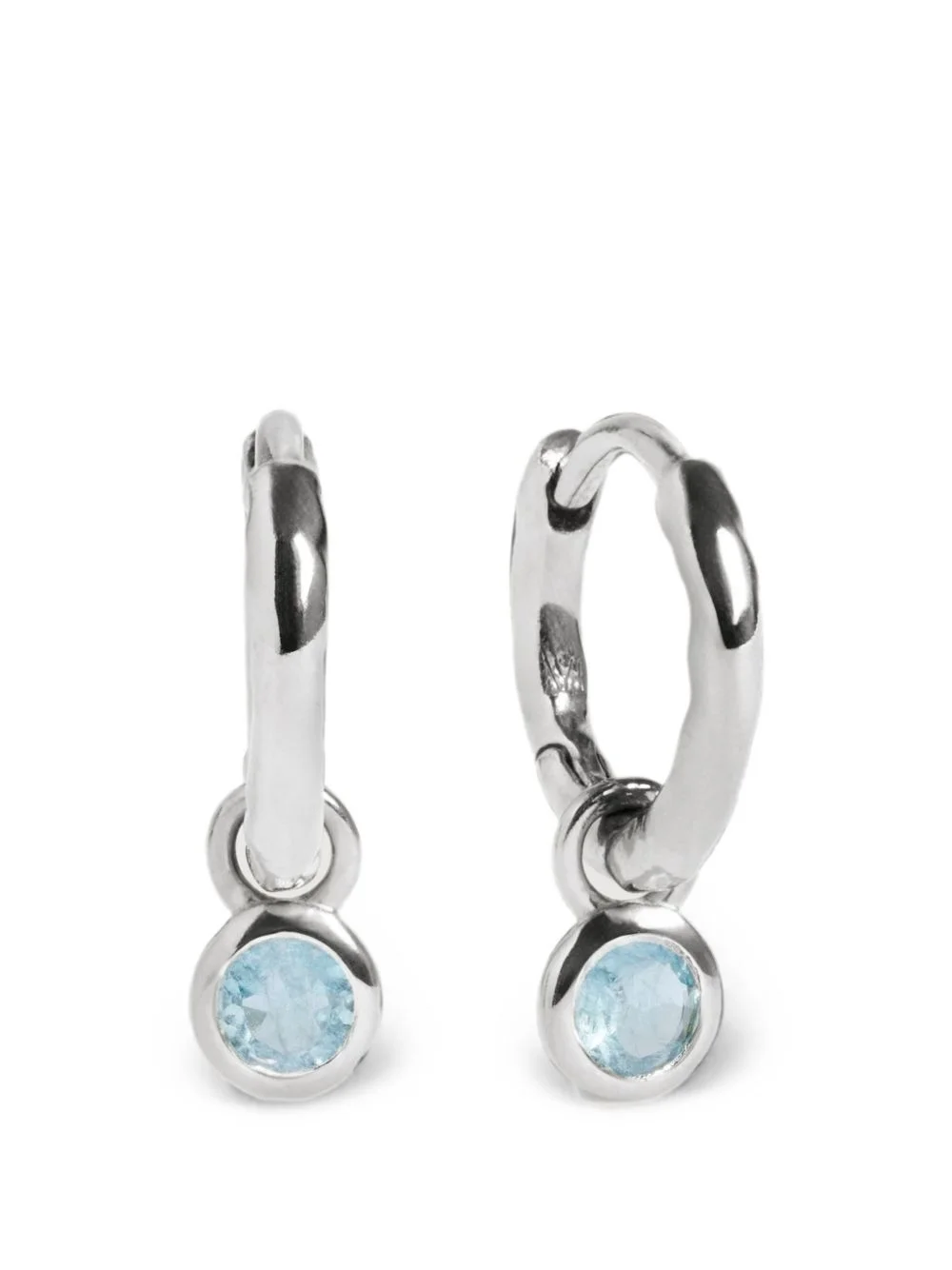 aquamarine-charm hoop earrings - 1