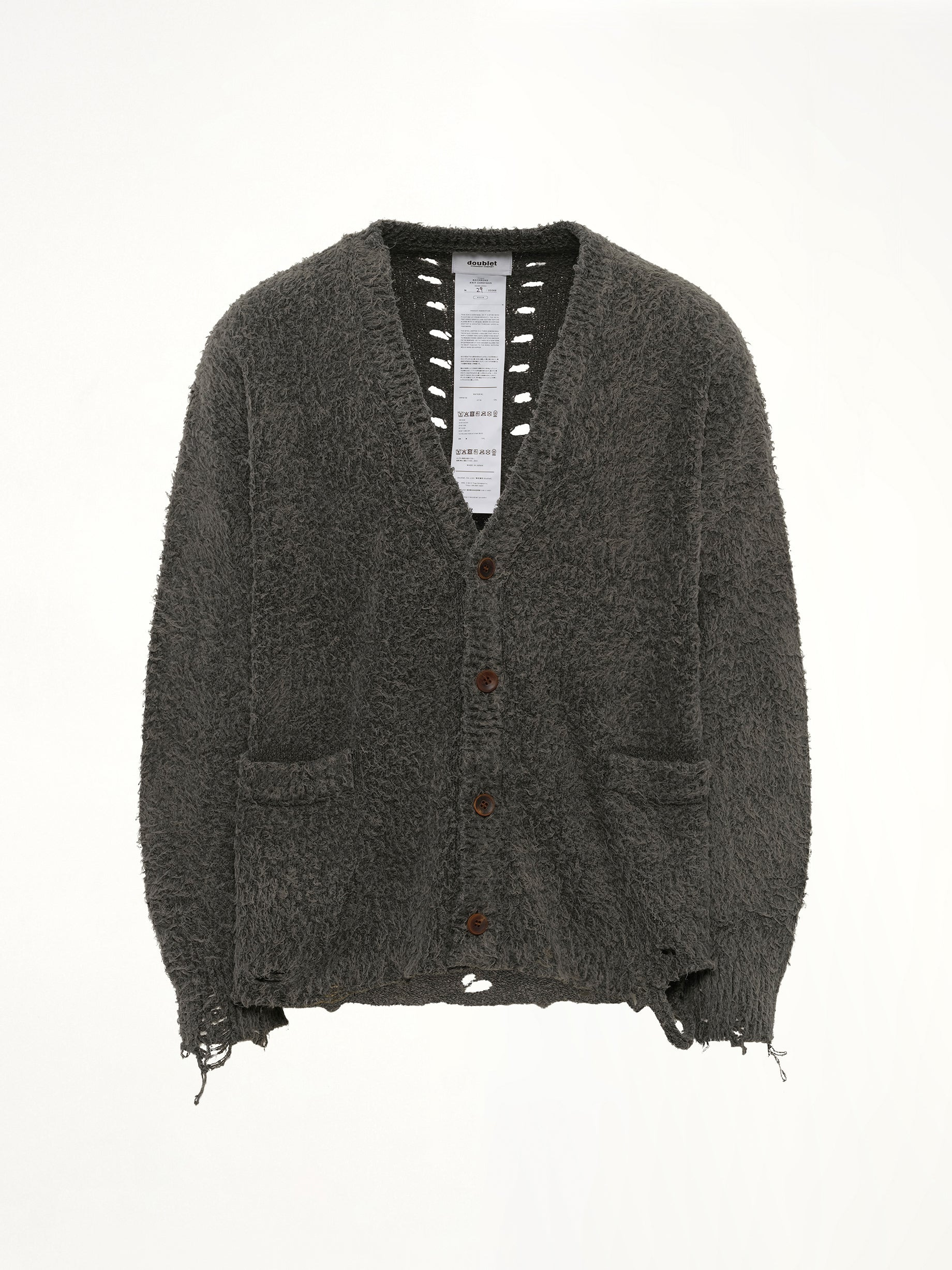Backbone Knit Cardigan in Grey - 2