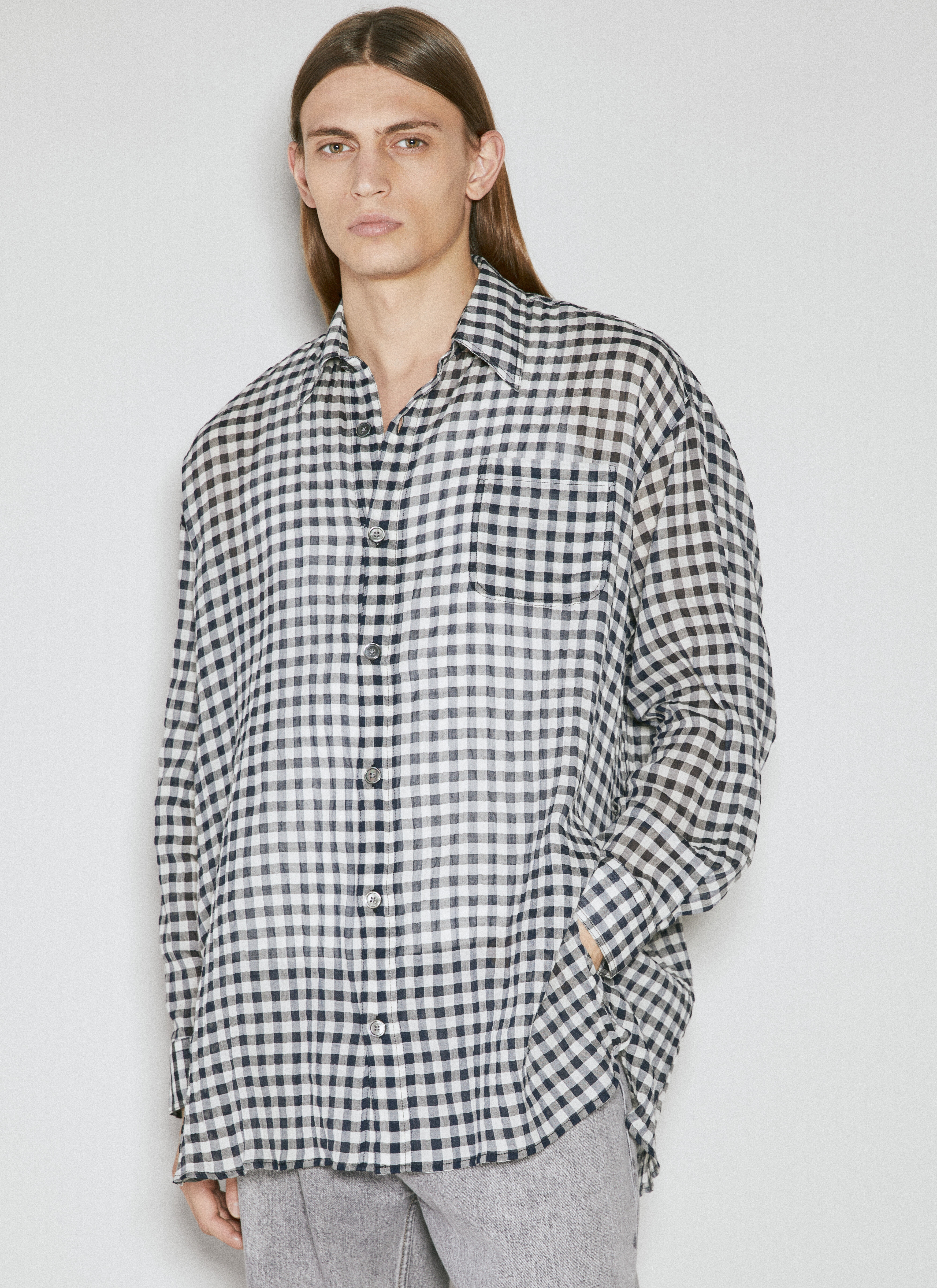 トップス our legacyCLOTH CHECK DARLING SHIRT 46 Our Legacy - Darling Shirt Black/White Table Cloth Check