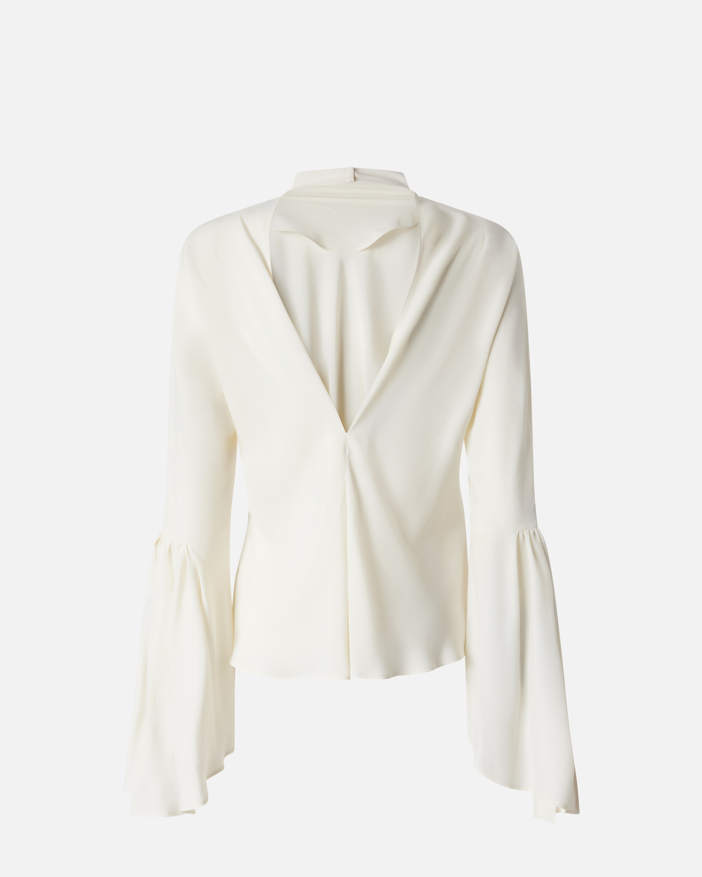 CREPE DE CHINE BLOUSE WITH REAR NECKLINE - 6