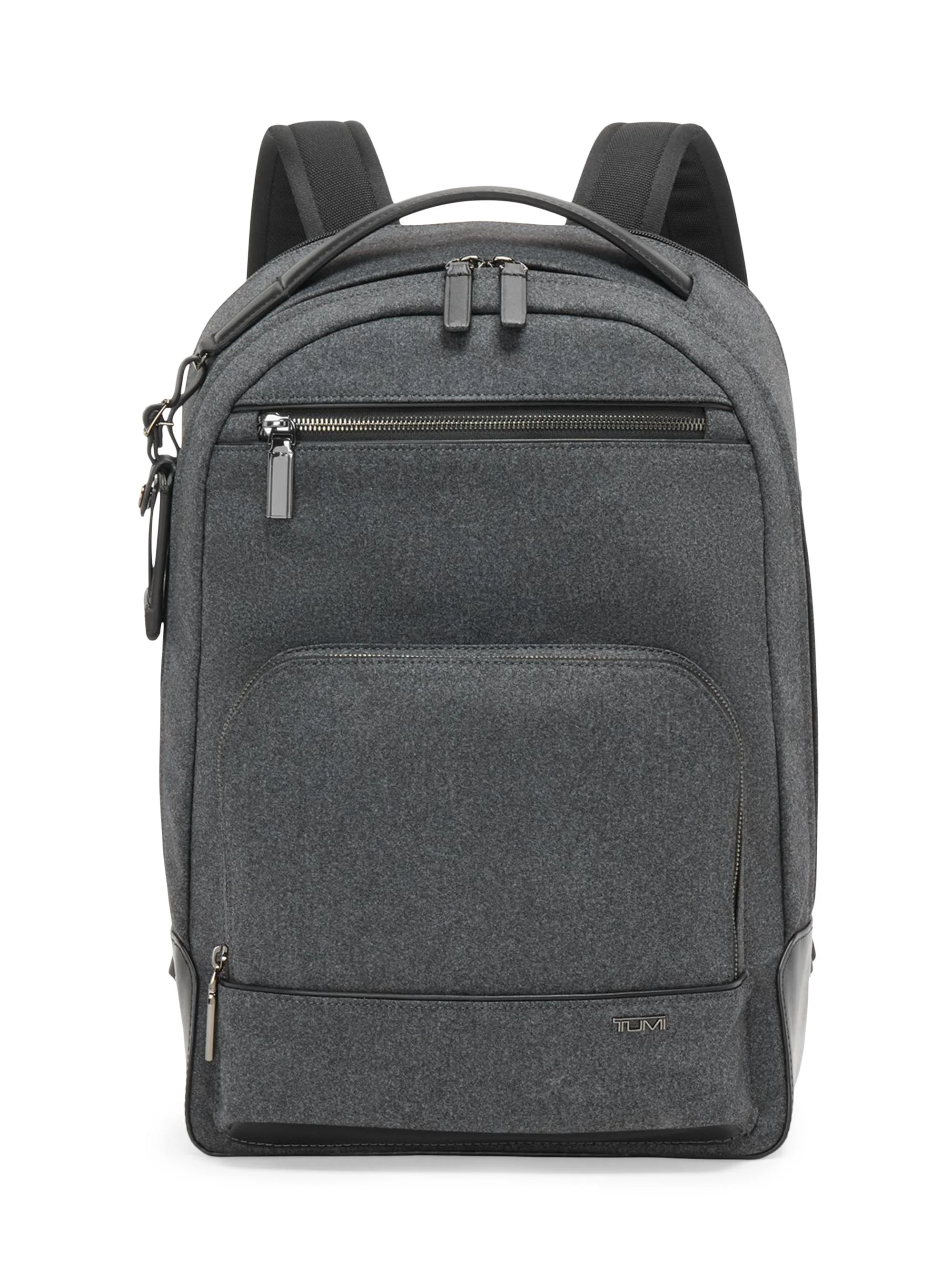 Men's Harrison Warren Nylon & Leather Backpack - Dark Charcoal - 1