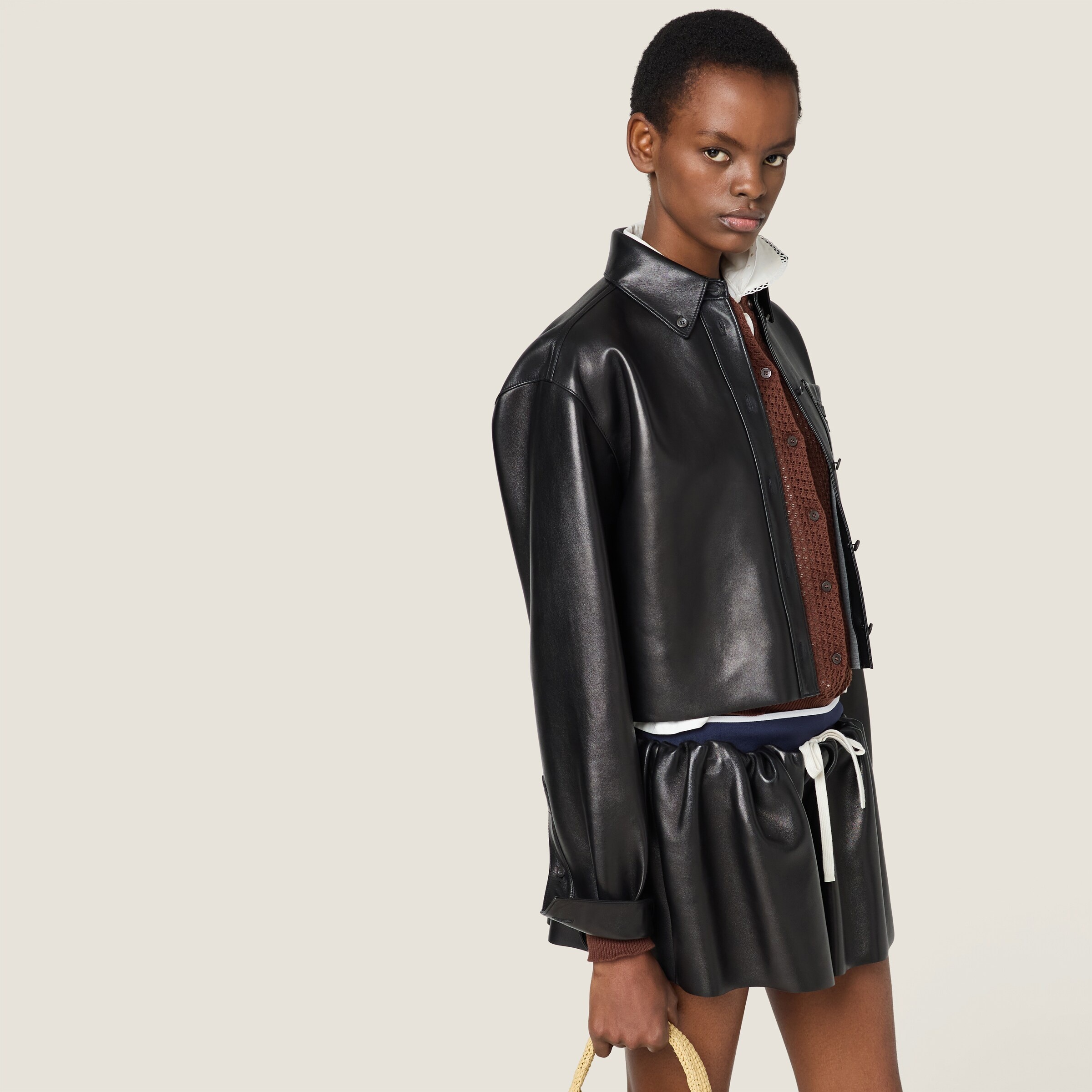 Plongé nappa leather miniskirt - 5