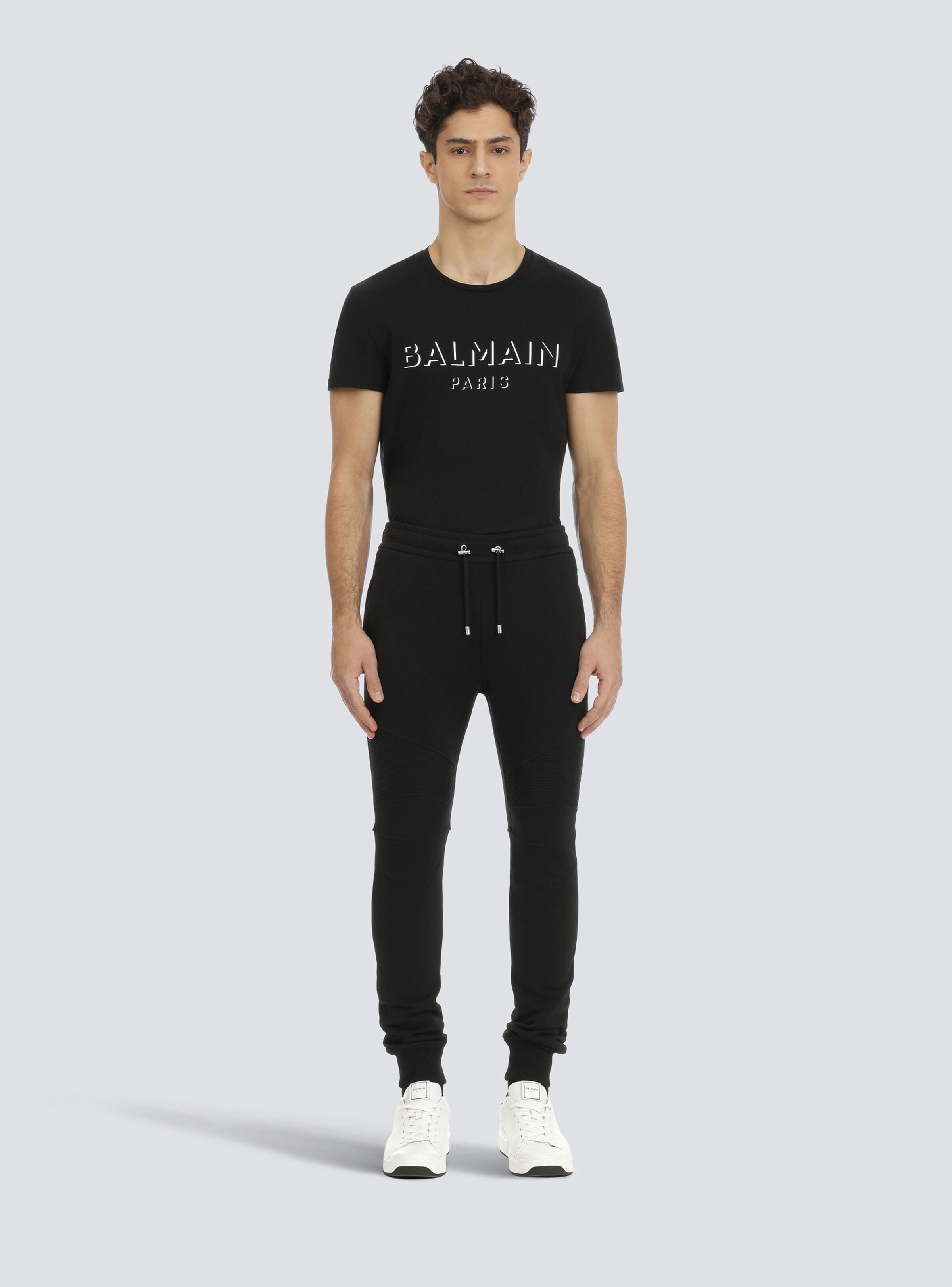 Eco-designed cotton sweatpants with Balmain logo print - 3