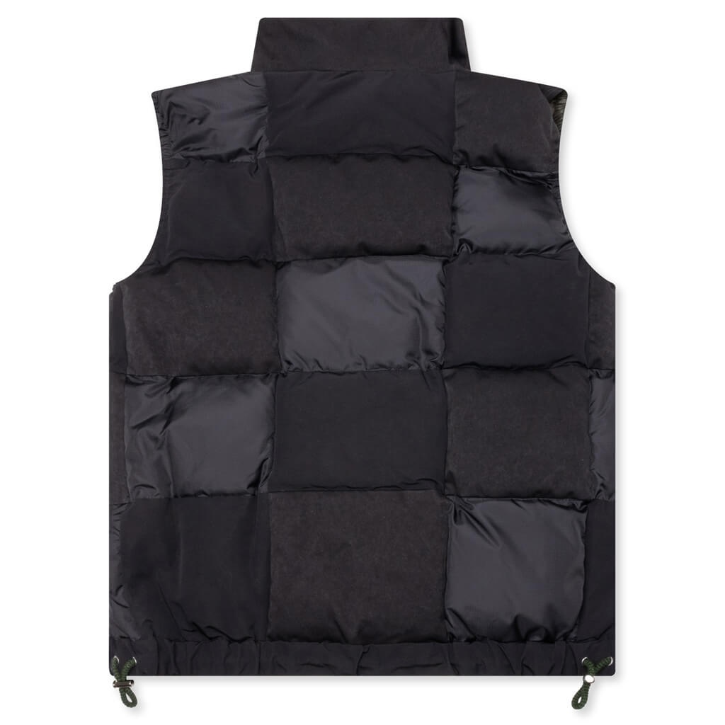 FAUX SUEDE MIX VEST - BLACK - 2