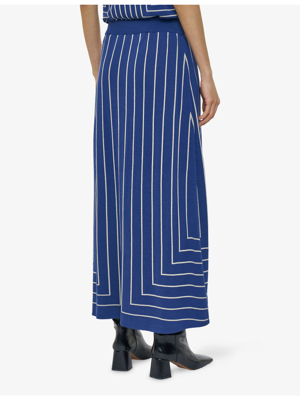 Geometric-Pattern Mid-Waist Viscose, Silk and Cotton-Blend Midi Skirt - 3