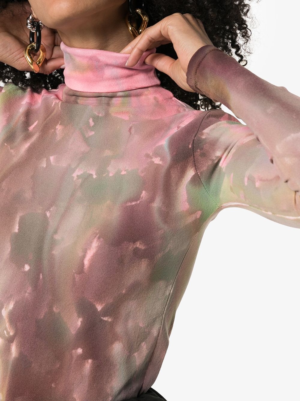 tie-dye roll neck top - 5