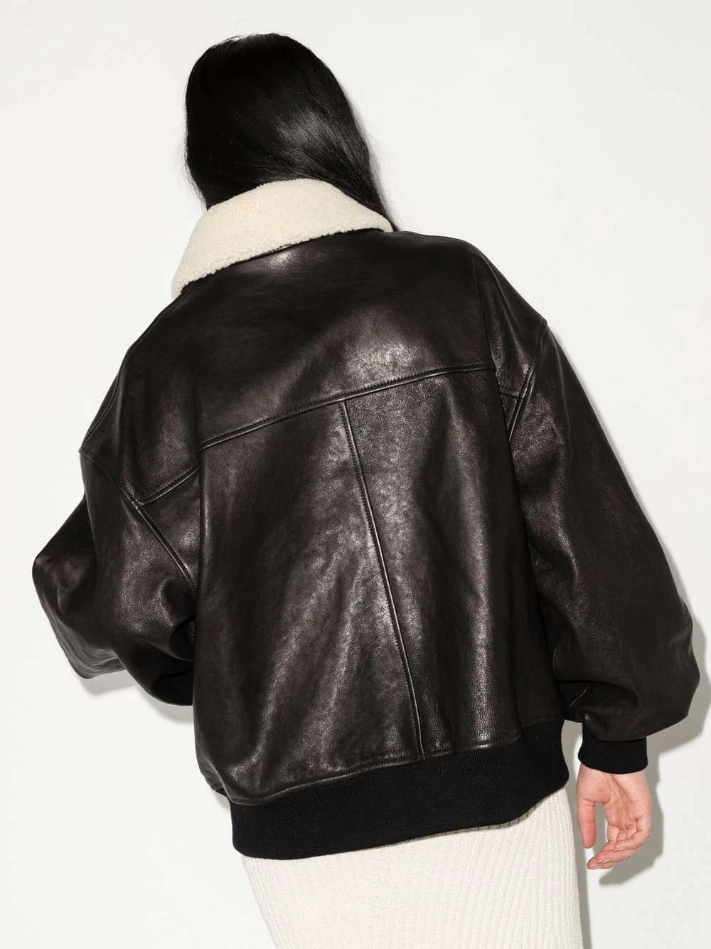 shearling-trim collar jacket - 3