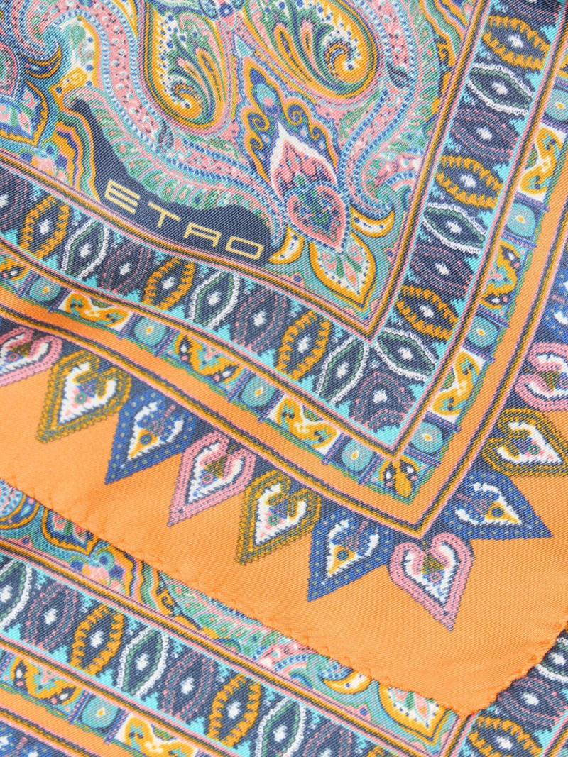 Etro floral paisley silk pocket square outlook