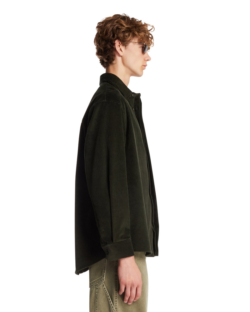 Green Ribbed Cotton Shirt 5