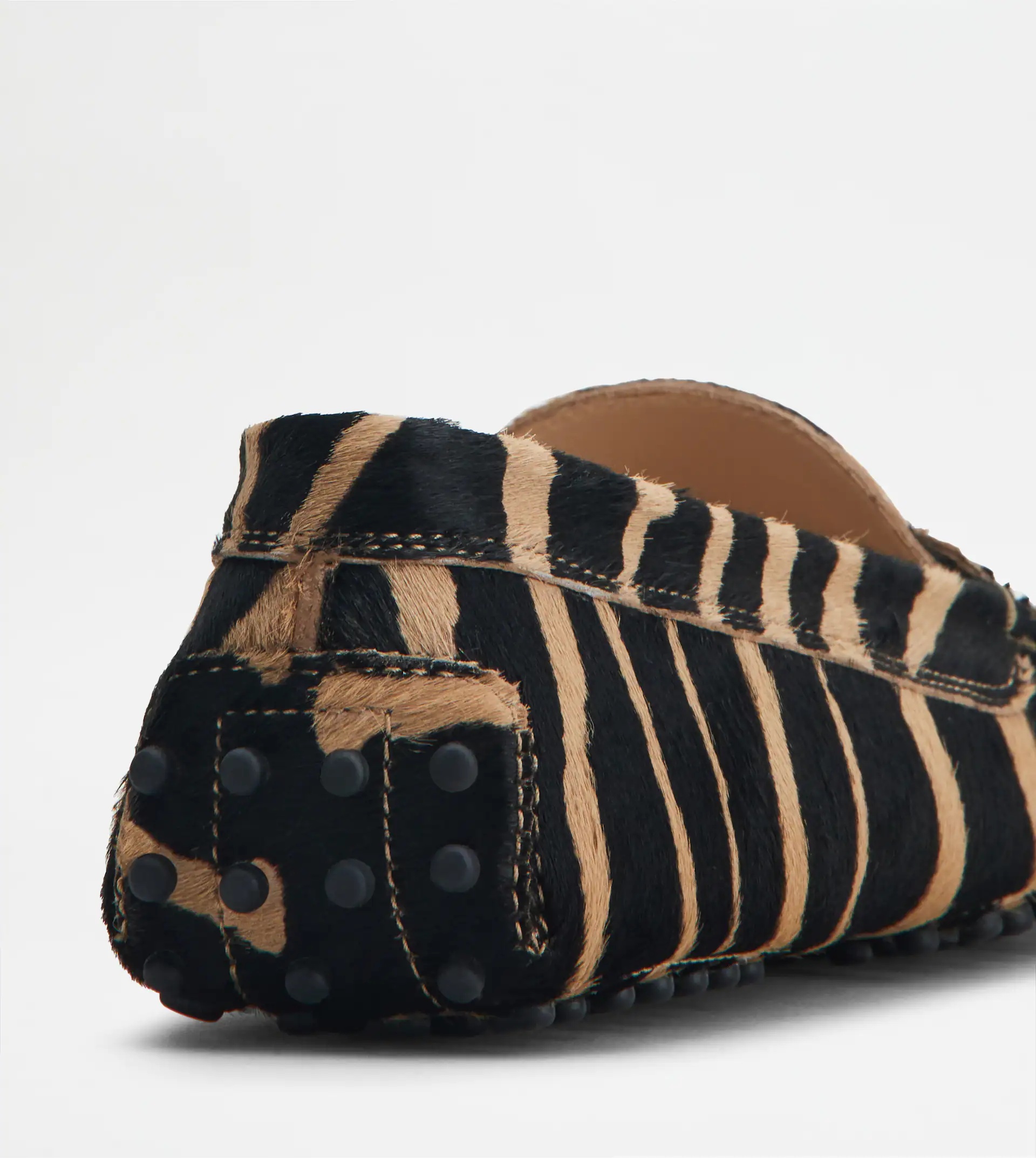 GOMMINO DRIVING SHOES IN PONYSKIN-EFFECT LEATHER - BLACK, BROWN - 5