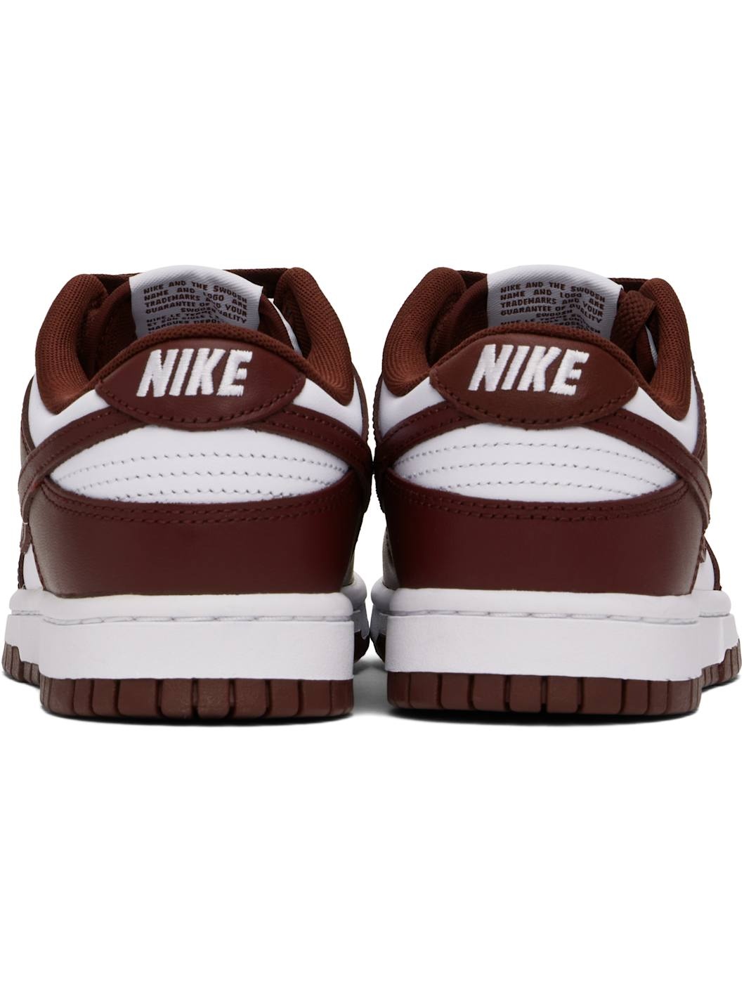 Burgundy & White Dunk Low Retro Sneakers - 2